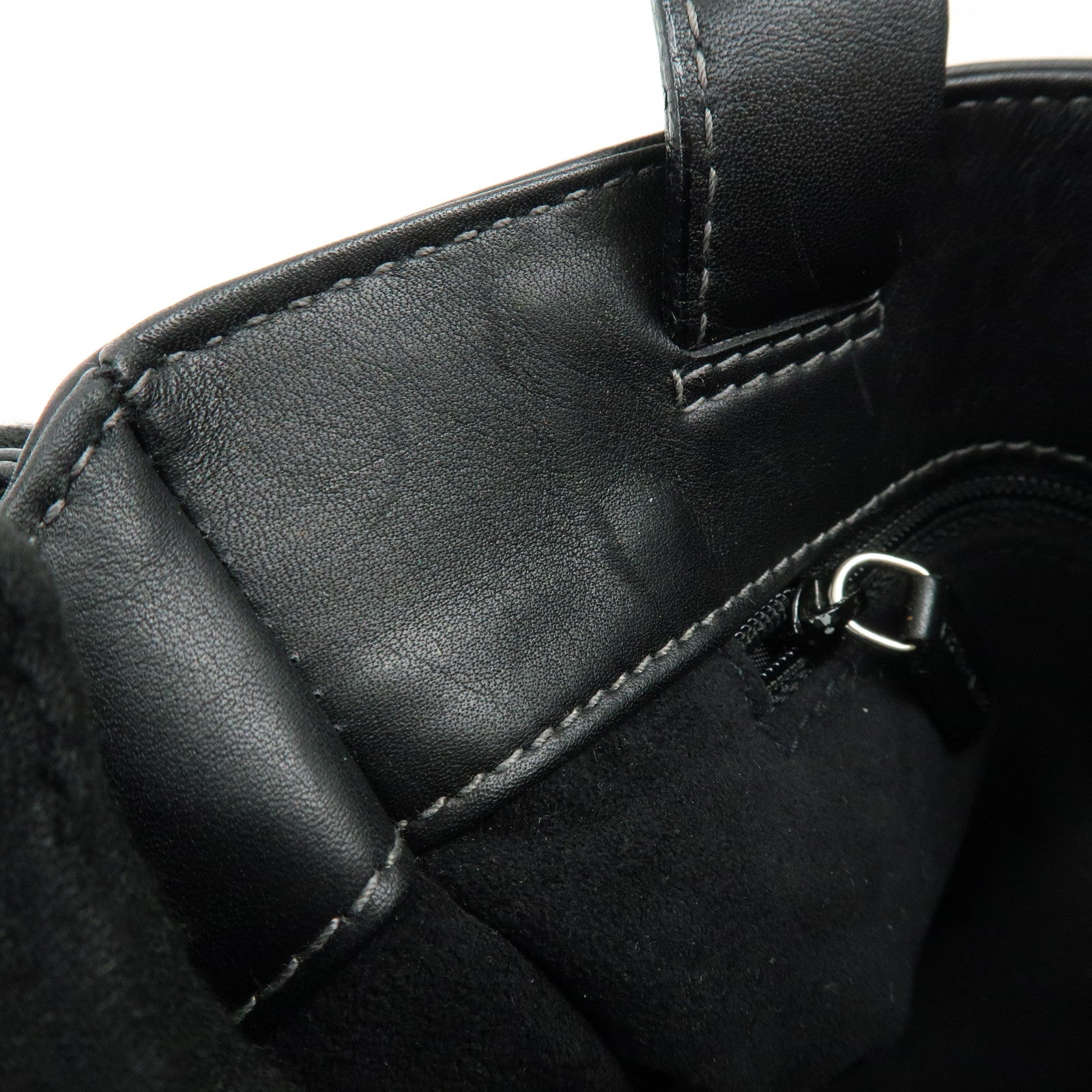 BVLGARI Logo Leather Shoulder Bag Hand Bag Black