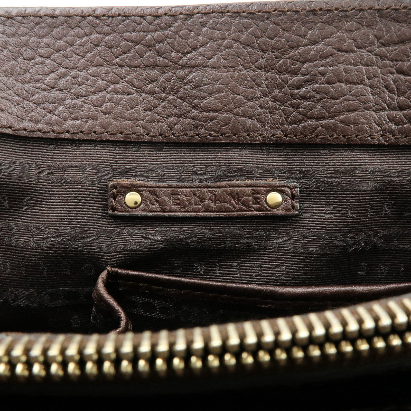 CELINE Macadam Leather Boogie Bag Hand Bag Burgundy