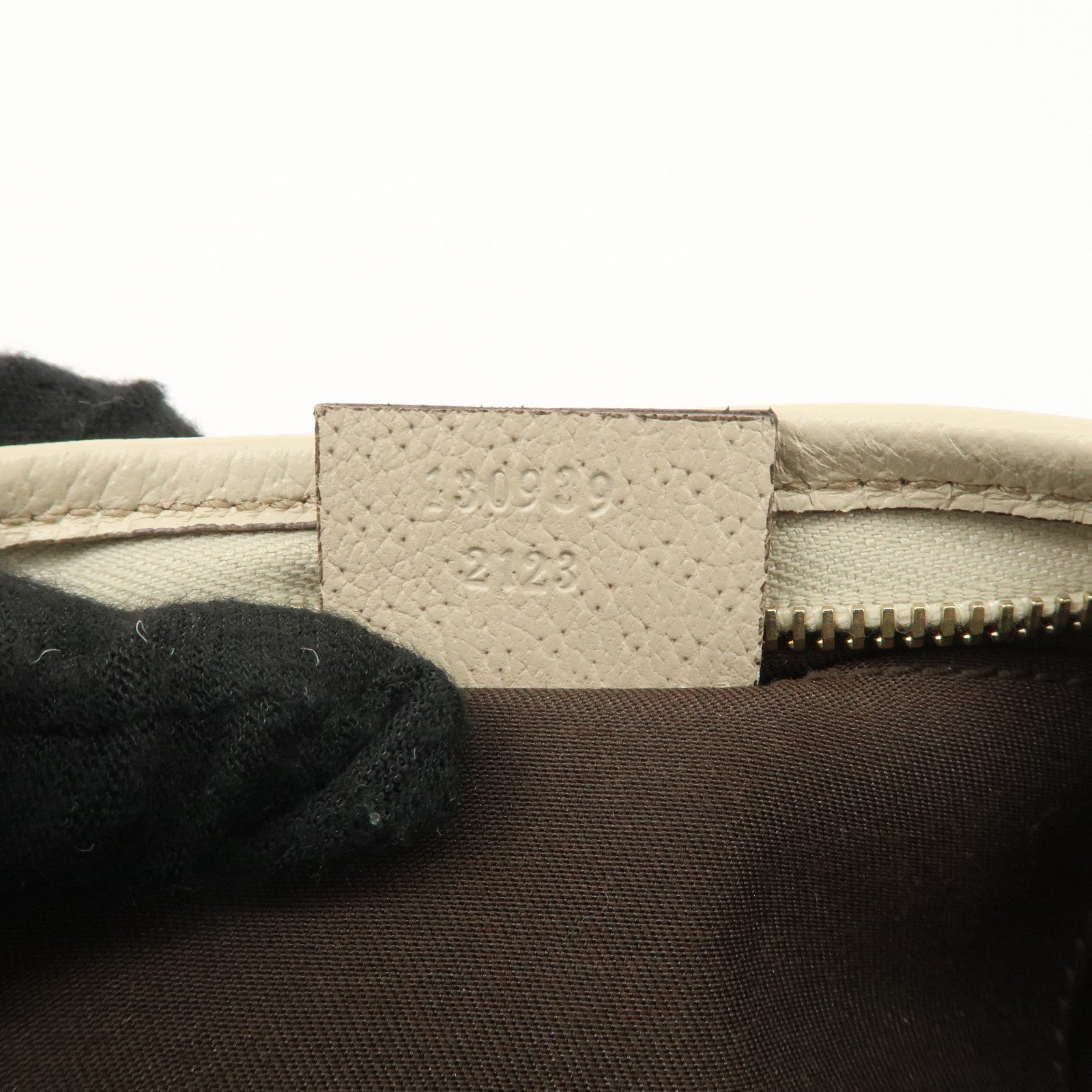 GUCCI Abbey GG Canvas Leather Shoulder Bag Beige Ivory Gold HDW 130939 Used