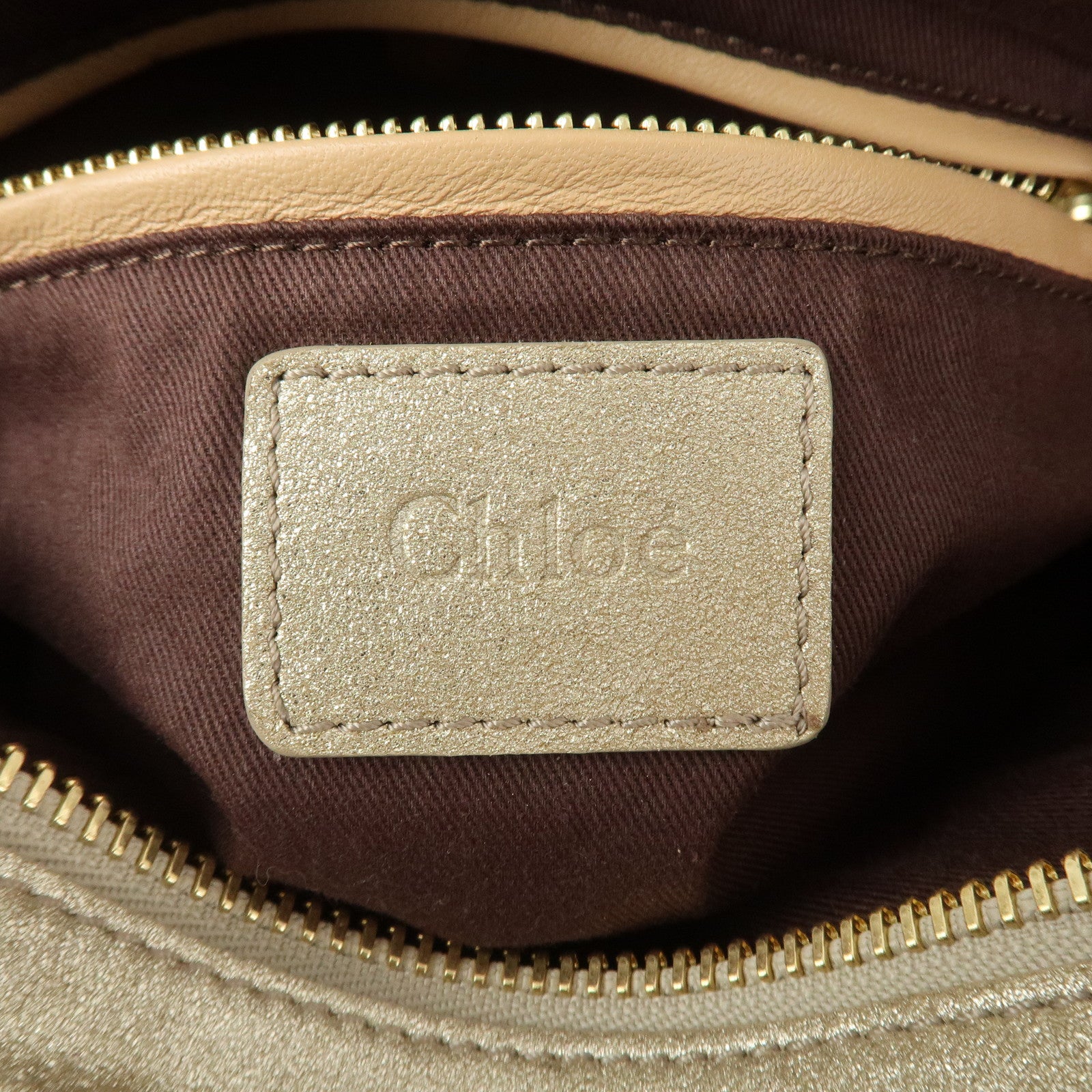 Chloe Paraty Leather 2Way Bag Hand Bag Shoulder Bag Gold 041056-09