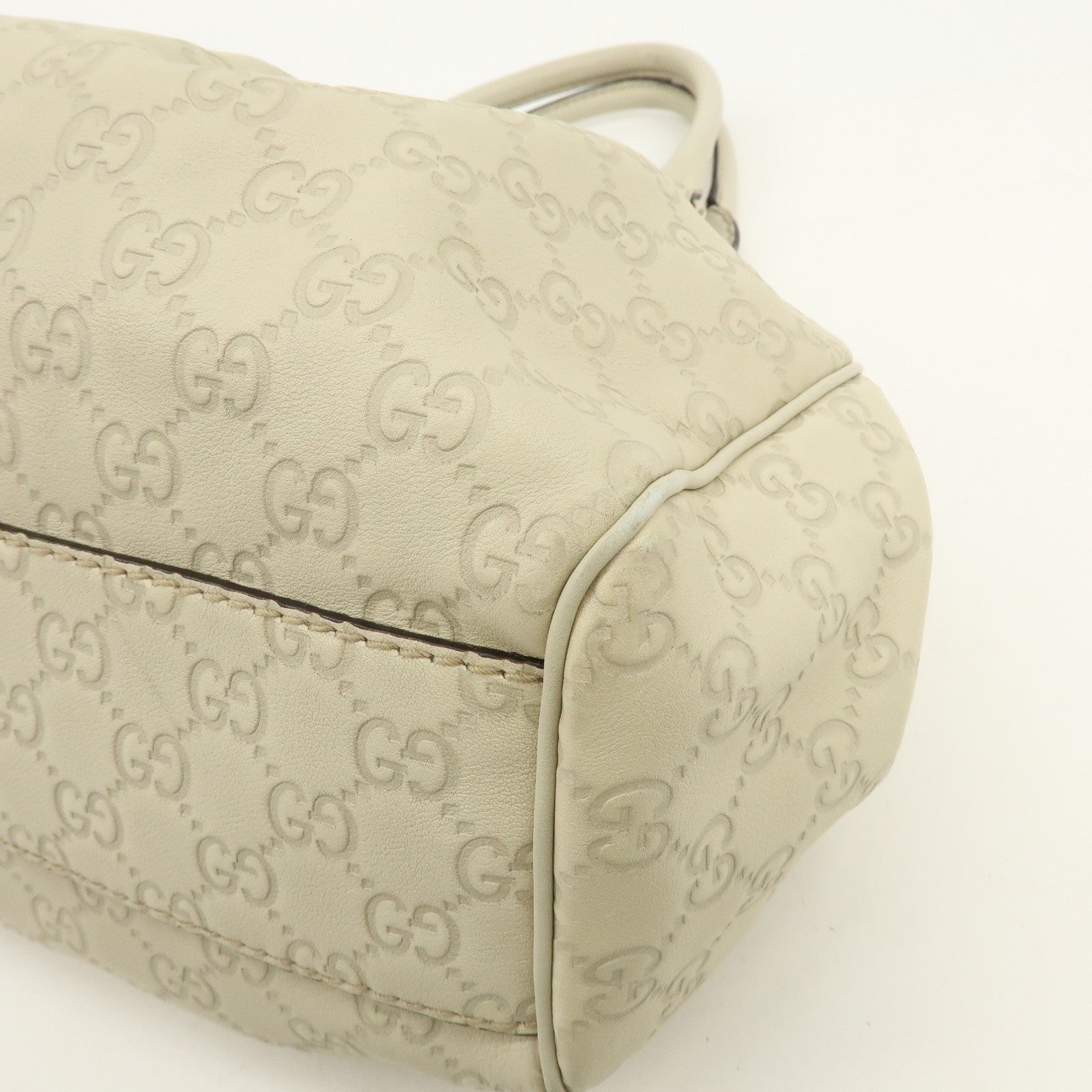GUCCI Sukey Guccissima Leather Tote Bag Hand Bag White 211944