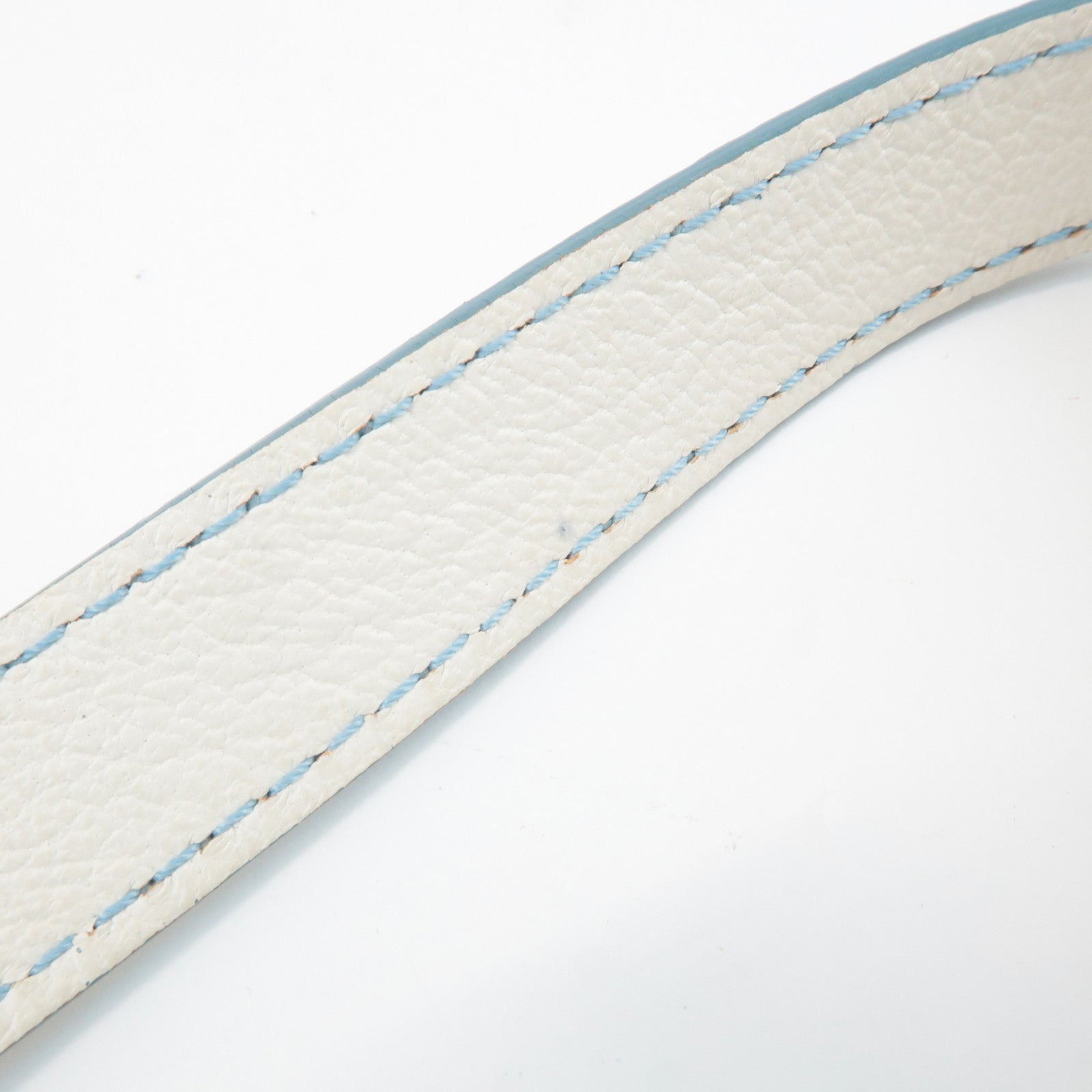 CELINE Canvas Leather Shoulder Bag Hand Bag Blue Ivory Used