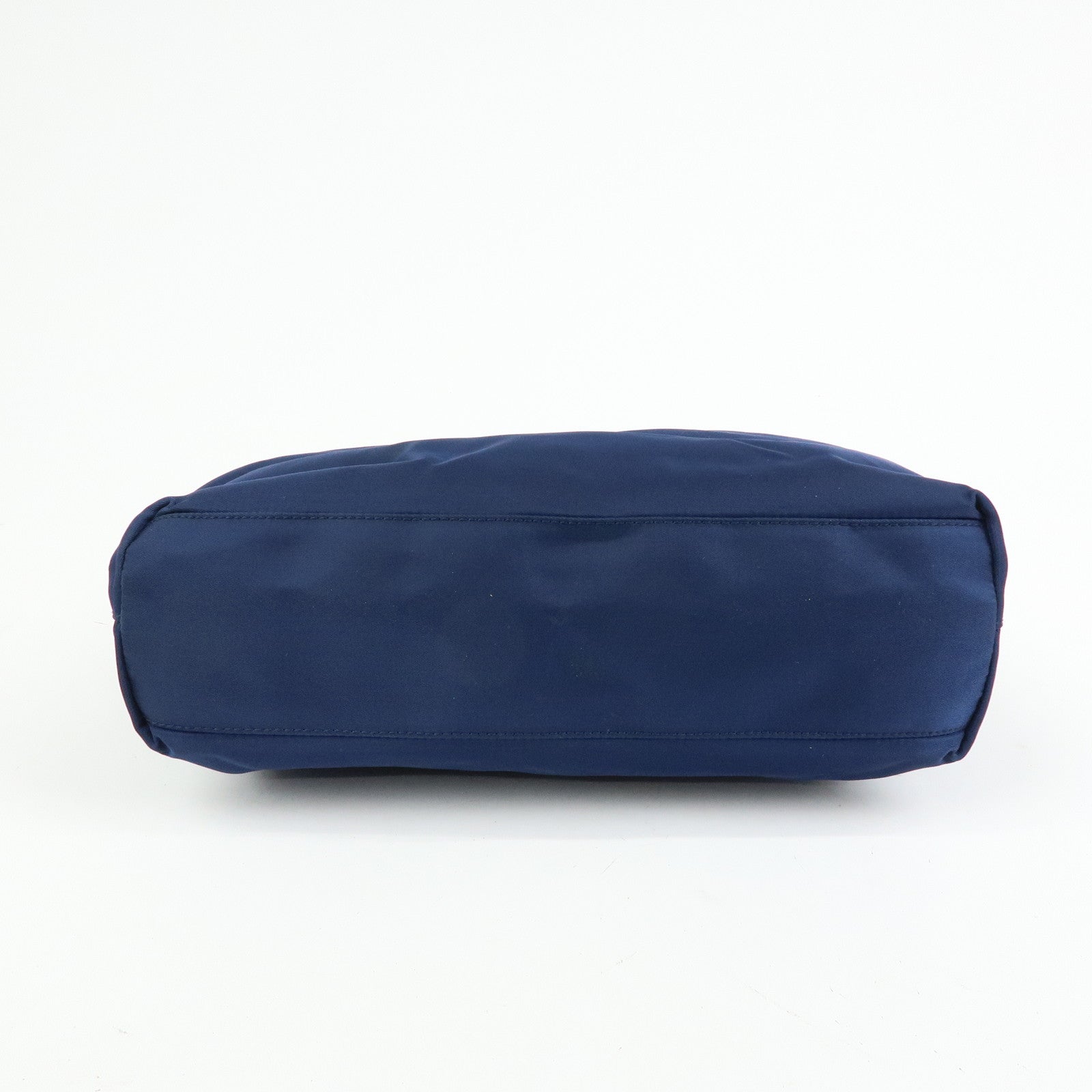 PRADA Triangle Logo Nylon Shoulder Bag Hand Bag Navy B6242