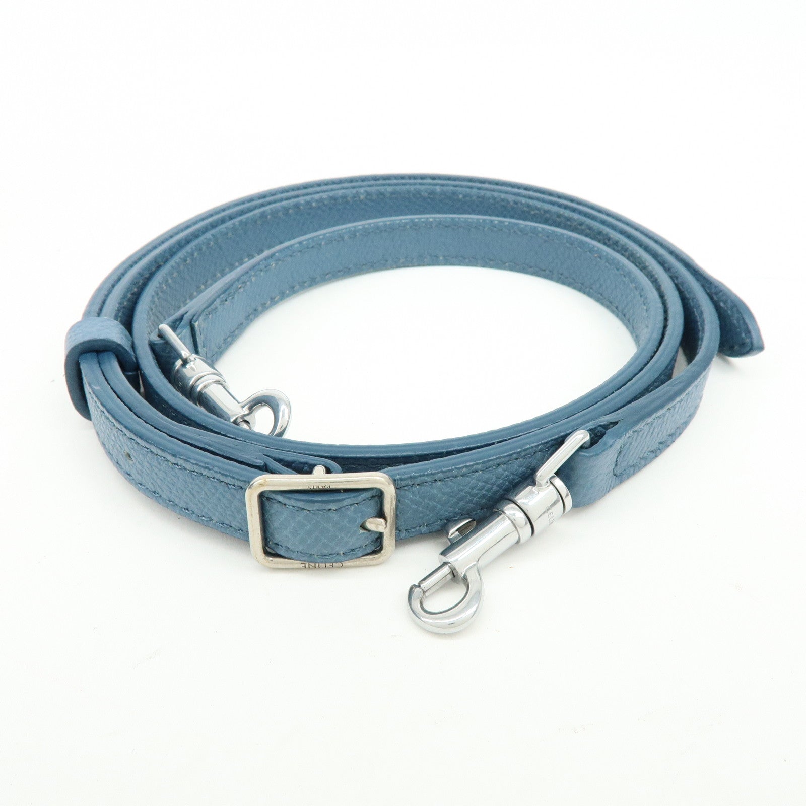 CELINE Belt Bag Leather 2Way Bag Hand Bag Shoulder Bag Blue