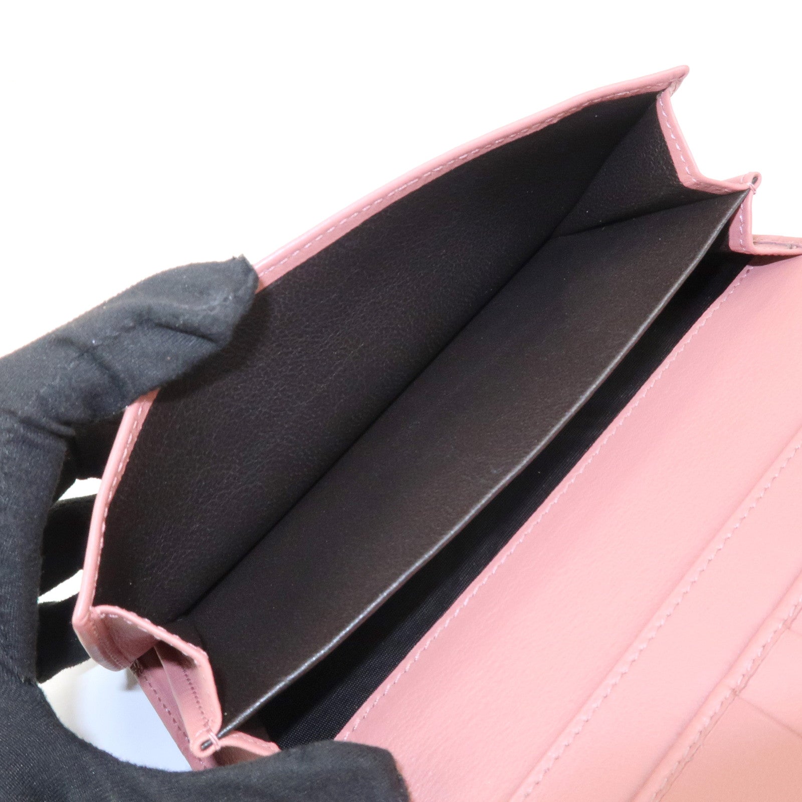 GUCCI Guccissima Lovely Heart Leather Long Wallet Pink 203550