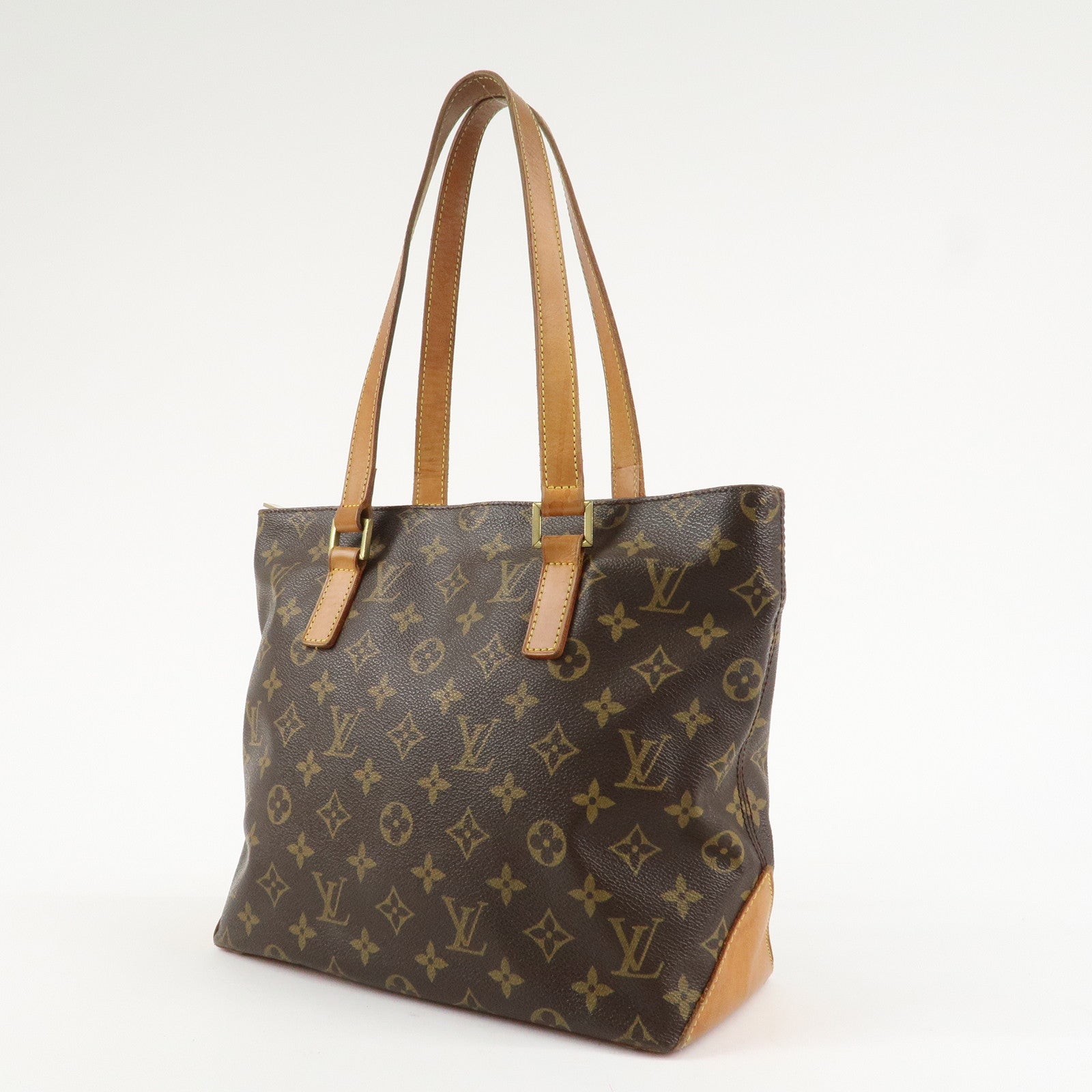Louis Vuitton Monogram Canvas Cabas Piano Tote Bag Hand Bag M51148 Used