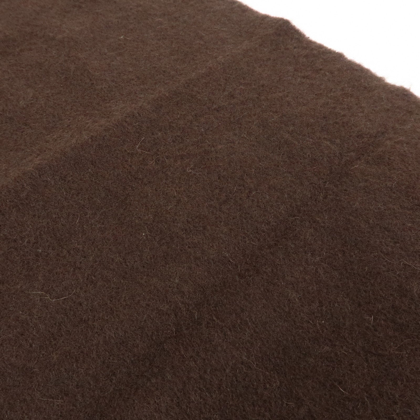 HERMES Logo Cashmere 100% Scarf Stole Fringe Dark Brown