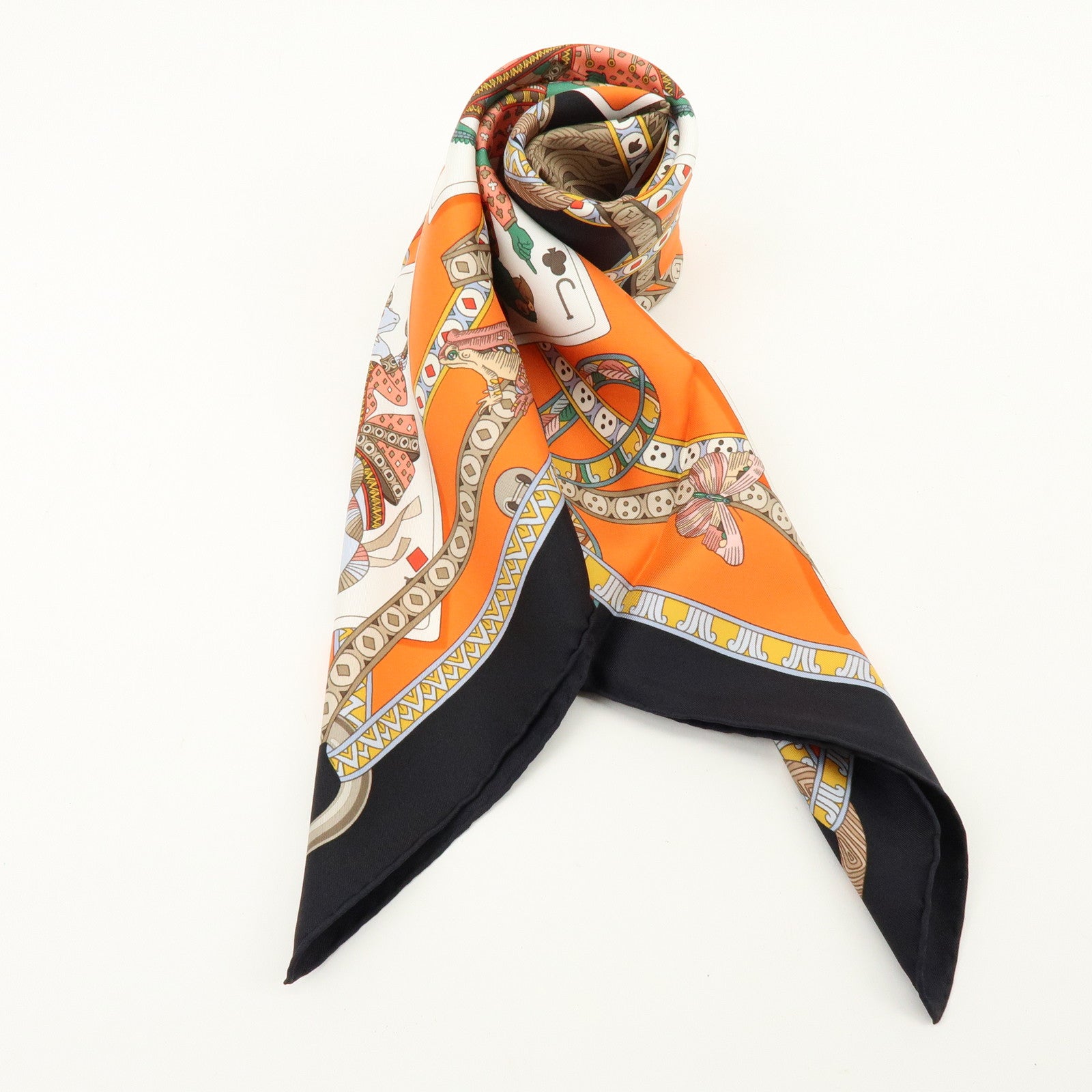 HERMES Carre 90 Silk 100% Scarf DAME DE COEUR A VOUS L’HONNEUR