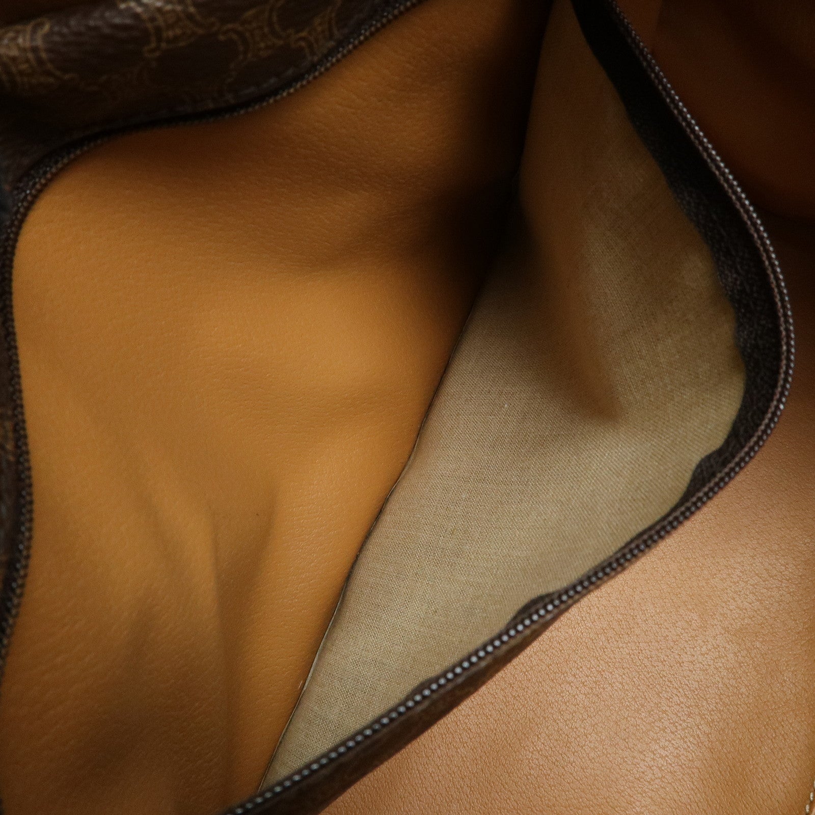 CELINE Macadam PVC Leather Boston Bag Hand Bag Brown