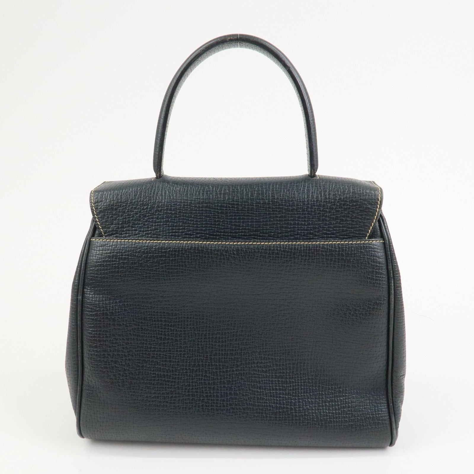 LOEWE Leather 2Way Bag Hand Bag Shoulder Bag Dark Navy