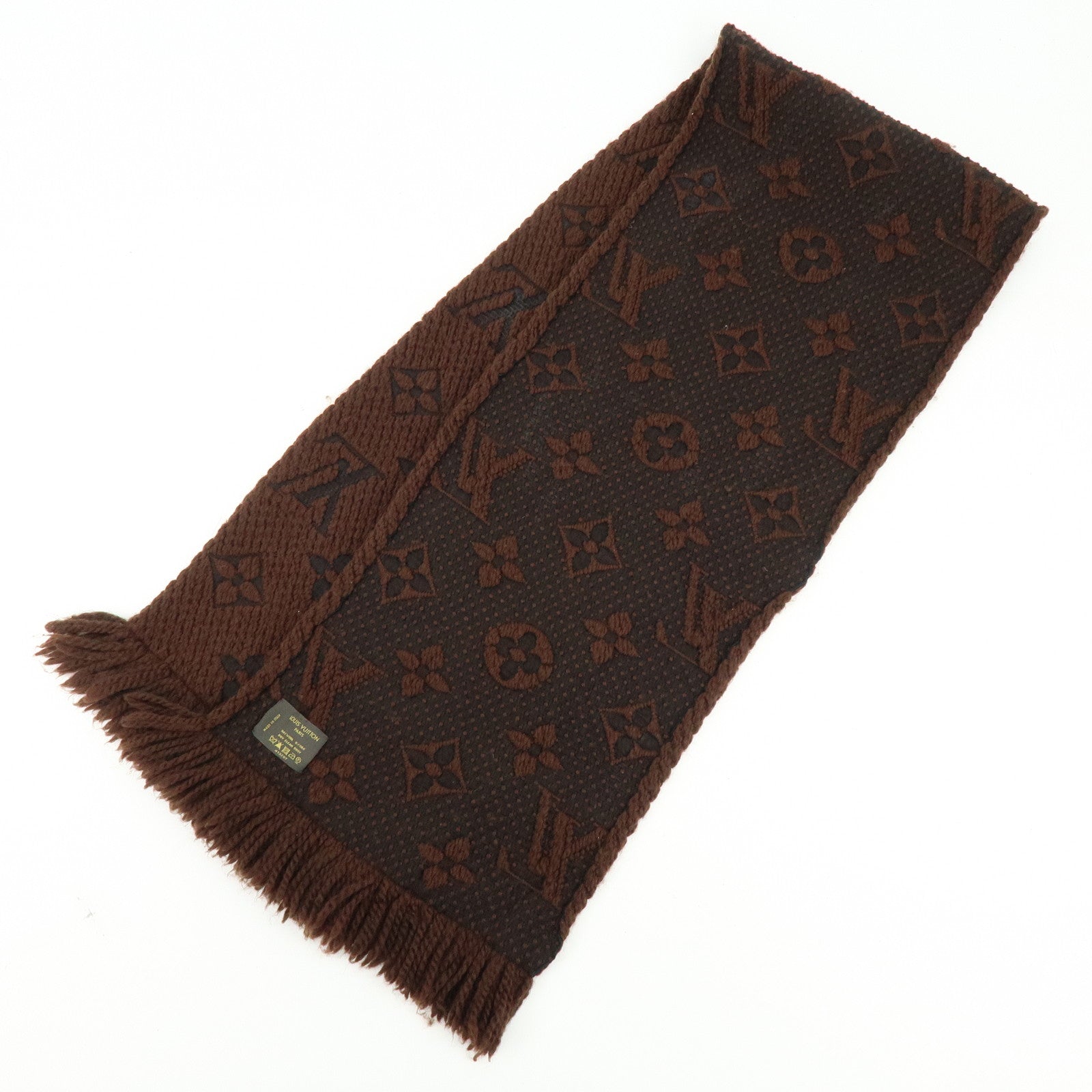 Louis Vuitton Écharpe Logomania Wool Silk Scarf Marron M72241