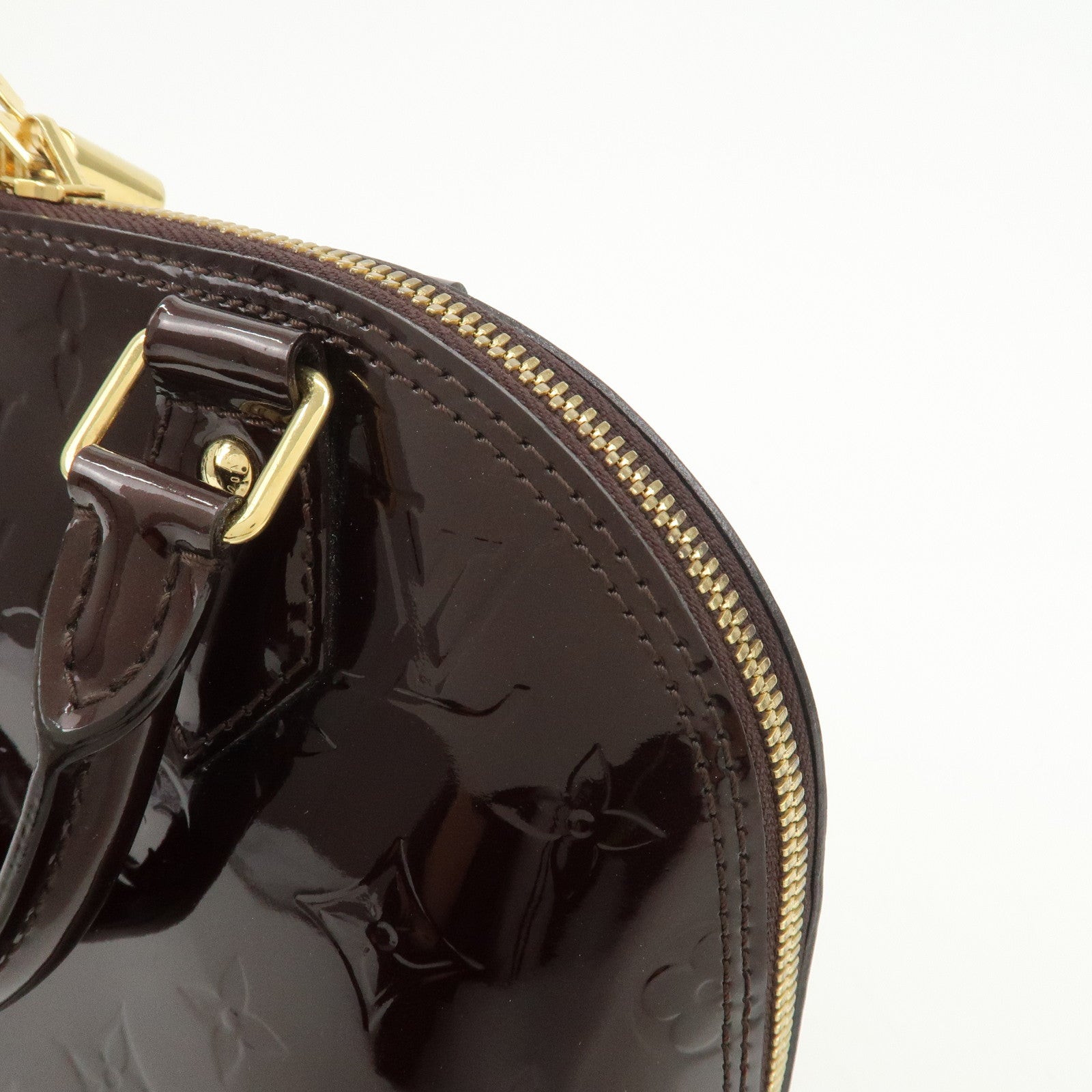 Louis Vuitton Monogram Vernis Alma BB 2Way Hand Bag Amarante M91678