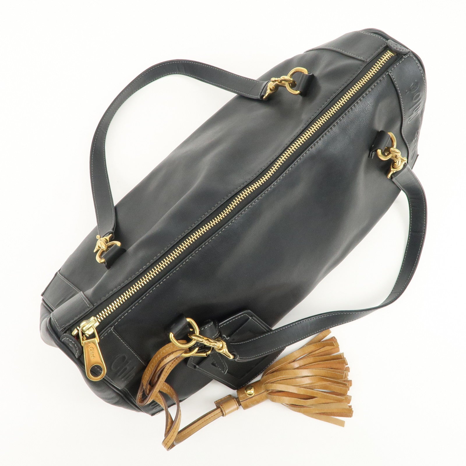 Chloe Eden Leather Shoulder Bag Hand Bag Tote Bag Black