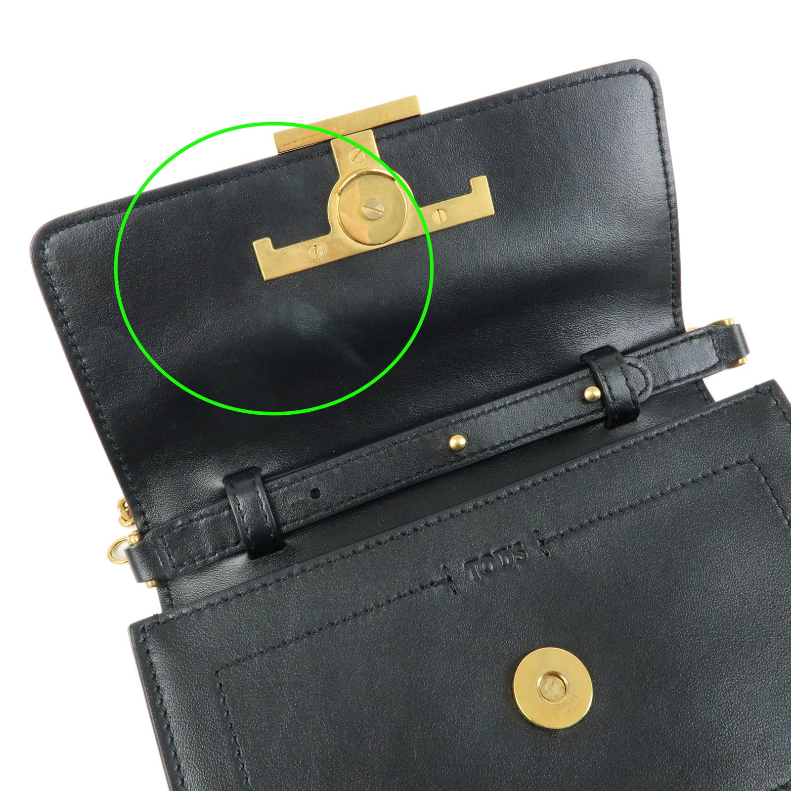TOD'S T Timeless Leather 3Way Bag Shoulder Bag Hand Bag Black