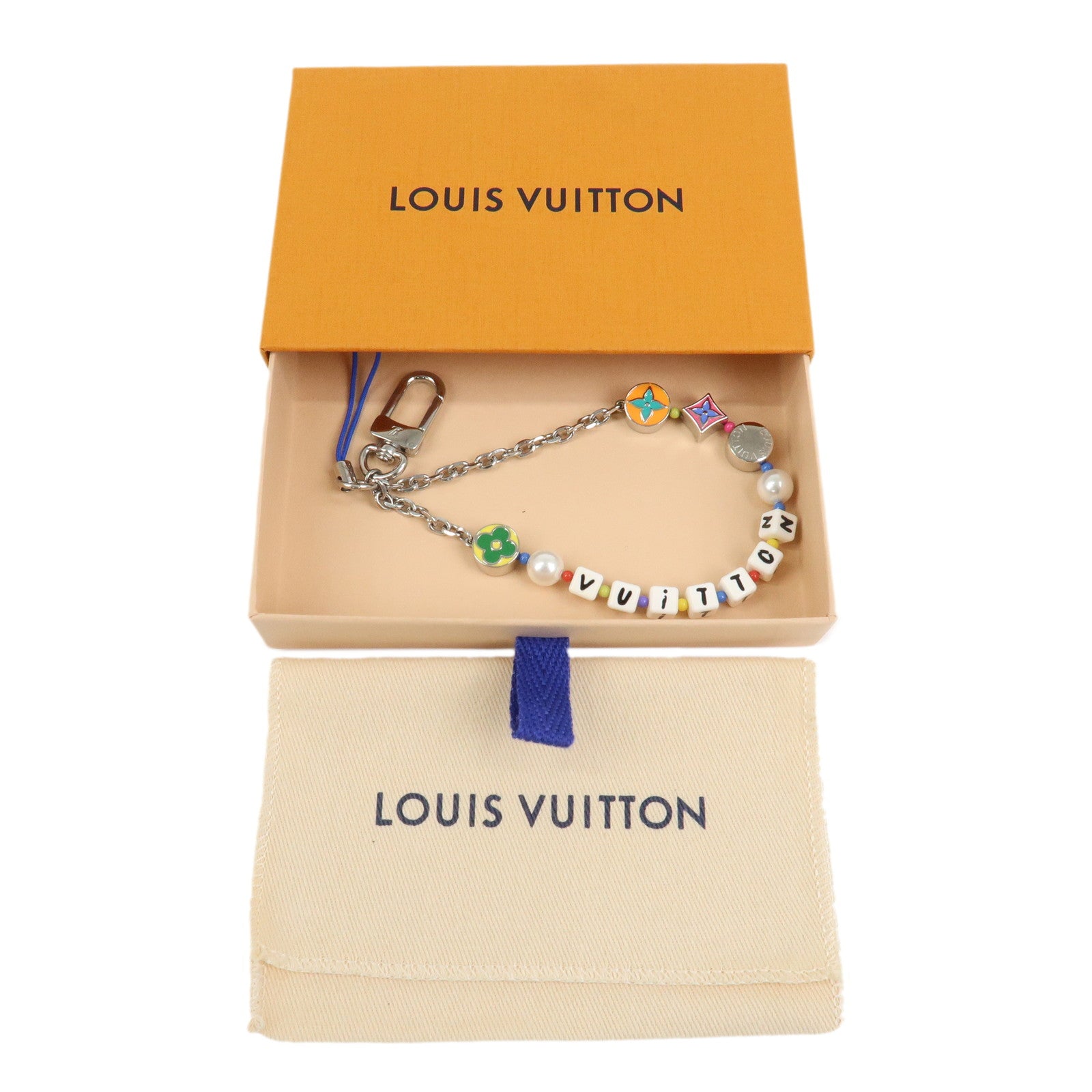 Louis Vuitton Monogram LV Fun Phone Strap Bag Charm Silver M01820