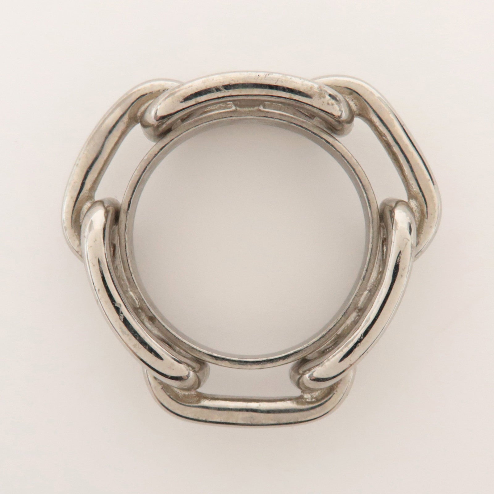 HERMES Metal Scarf Ring Scarf Charm Silver
