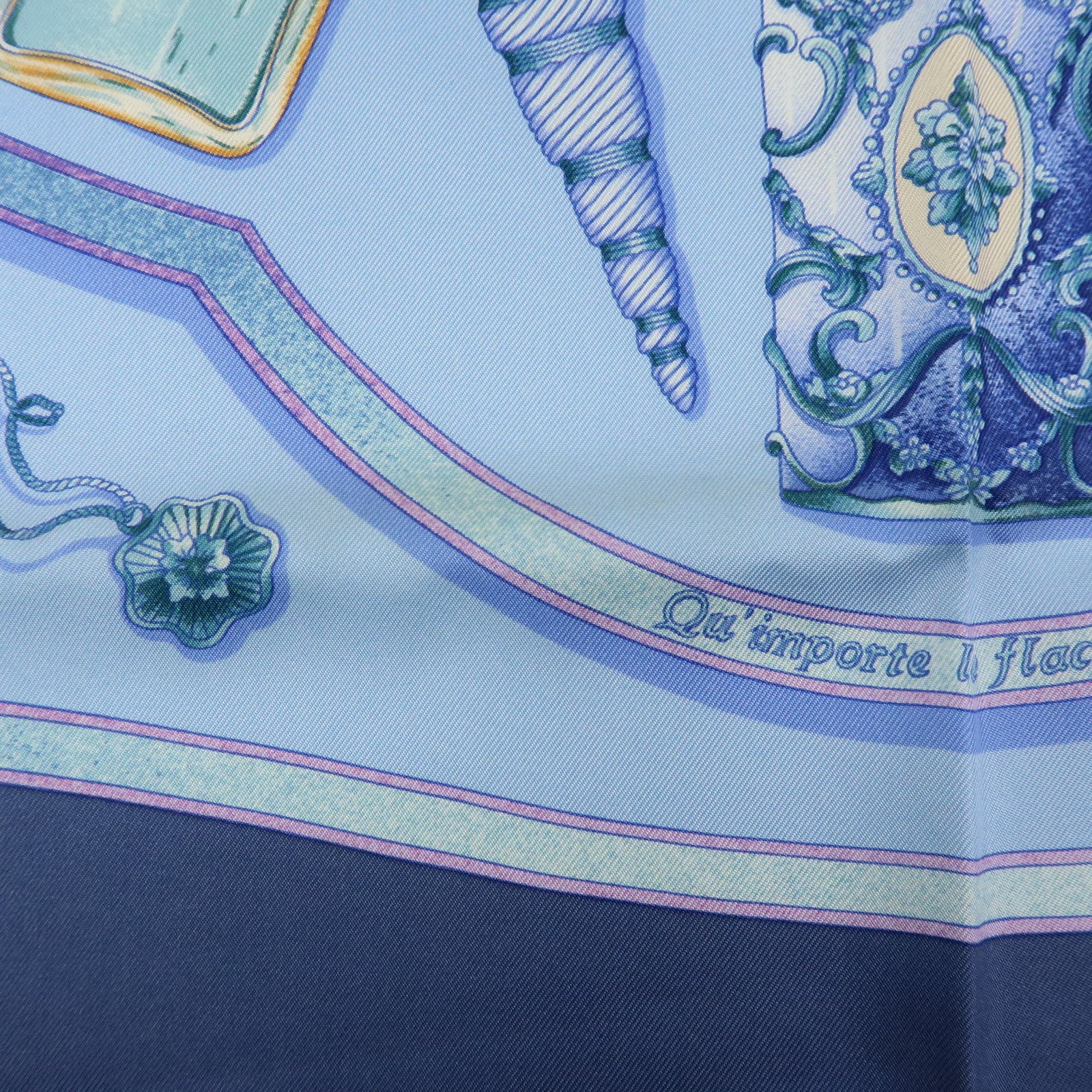 Hermes Carre 90 Silk 100% Scarf Pourvu qu'on ait l'ivresse Navy