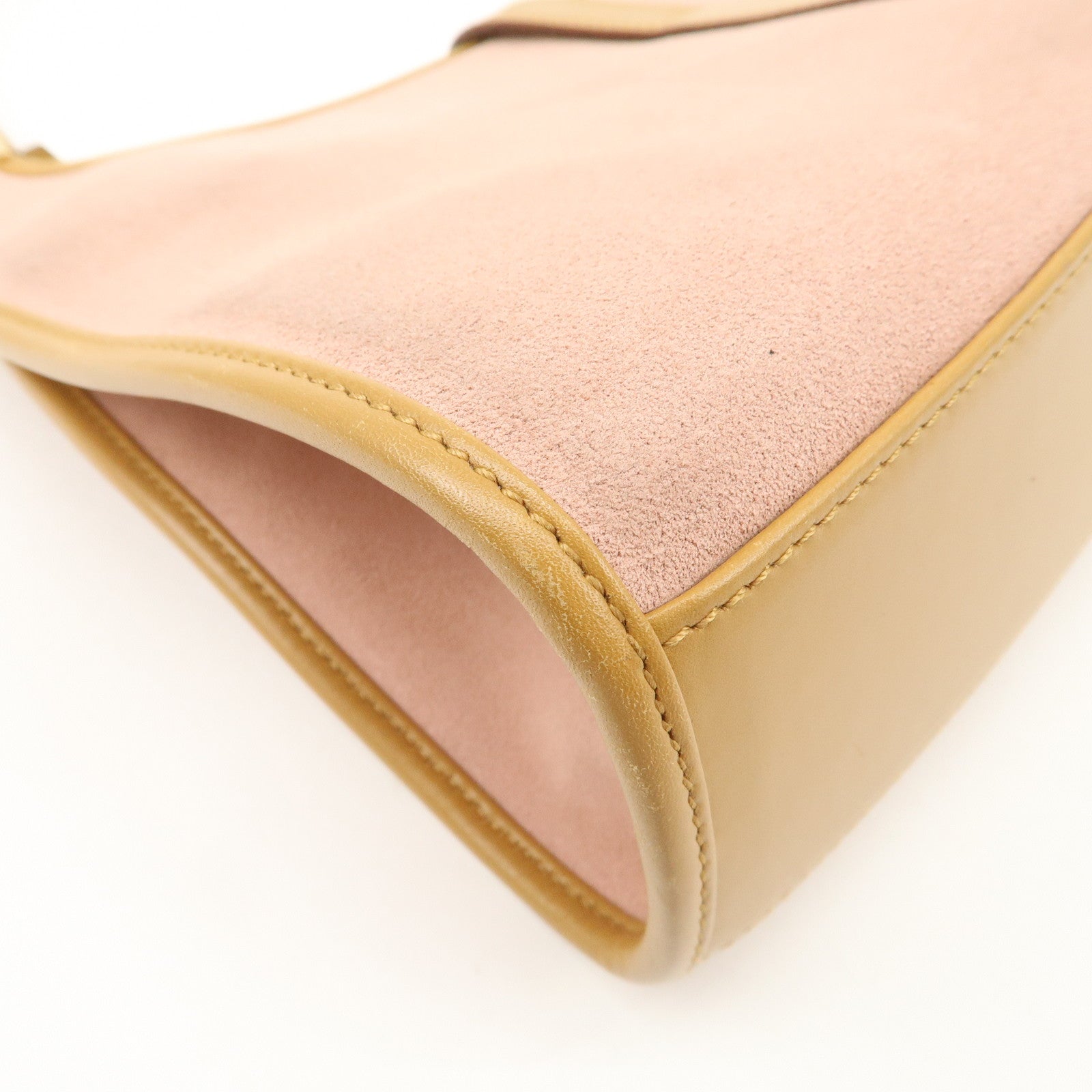 GUCCI Jackie Suede Leather Shoulder Bag Hand Bag Pink 002.1068