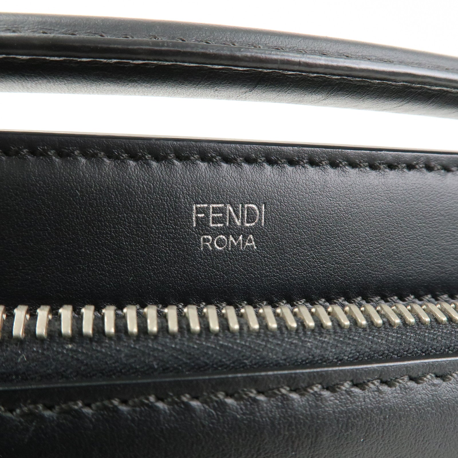 FENDI Dotcom Leather 2WAY Bag Hand Bag Shoulder Bag Black 8BN293