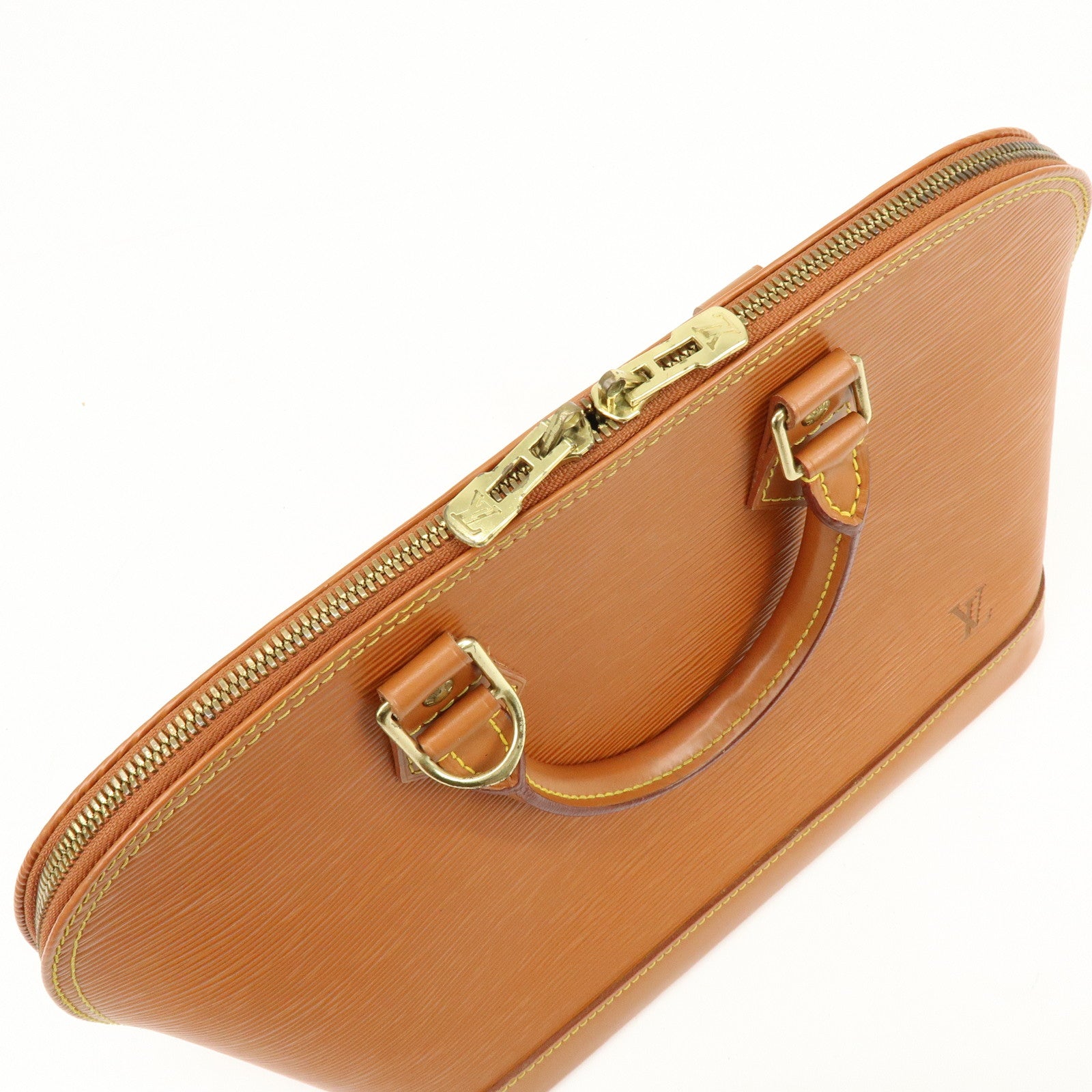 Louis Vuitton Epi Leather Alma PM Hand Bag Zipang Gold M52148