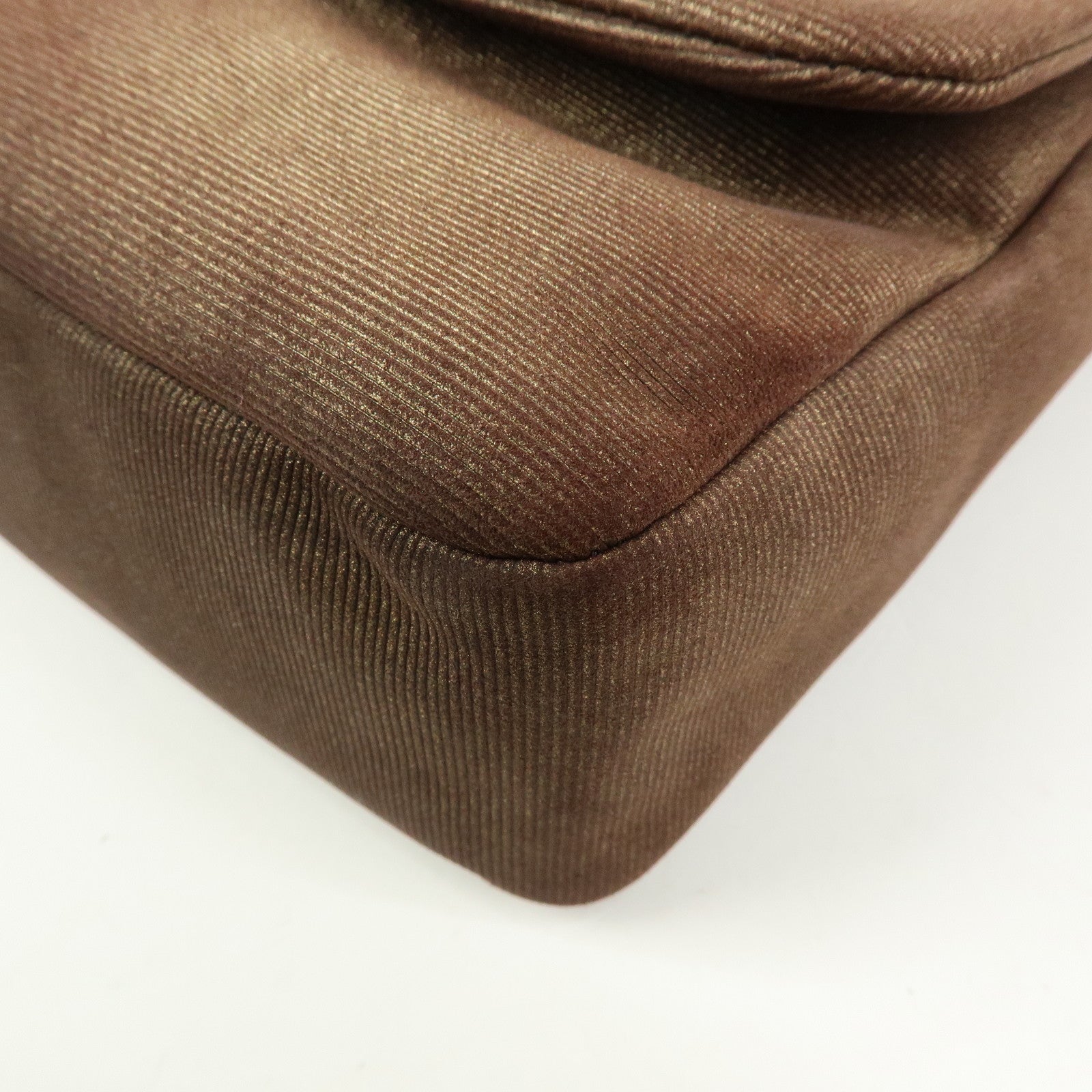 Ferragamo Logo Gancini Canvas Leather Shoulder Bag Brown