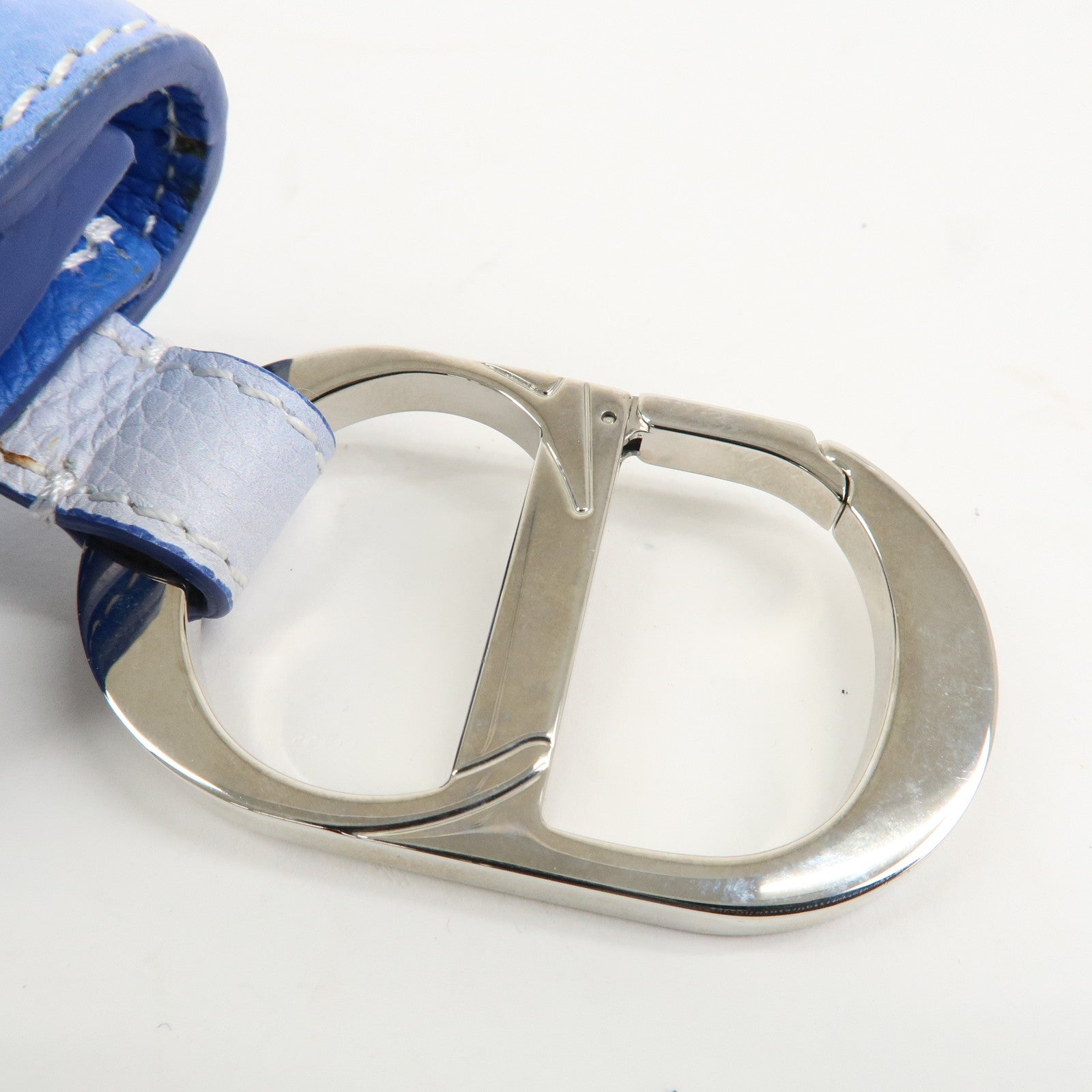 Christian Dior Leather Saddle Pouch Blue Charm 2ADKH127YMJ Used