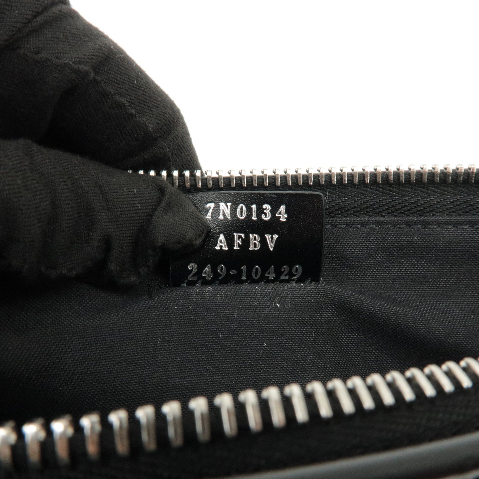 FENDI Zucca Leather Canvas Slim Clutch Medium Black Gray 7N0134 Used