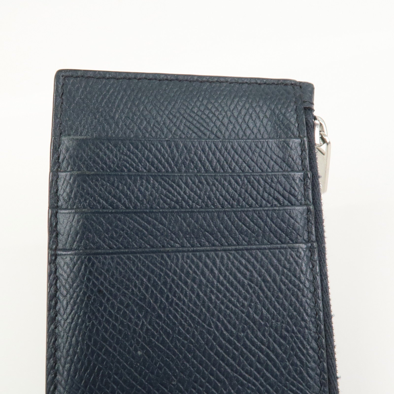 CELINE Logo Leather Card Case Card Holder FragmentツCase Dark Navy