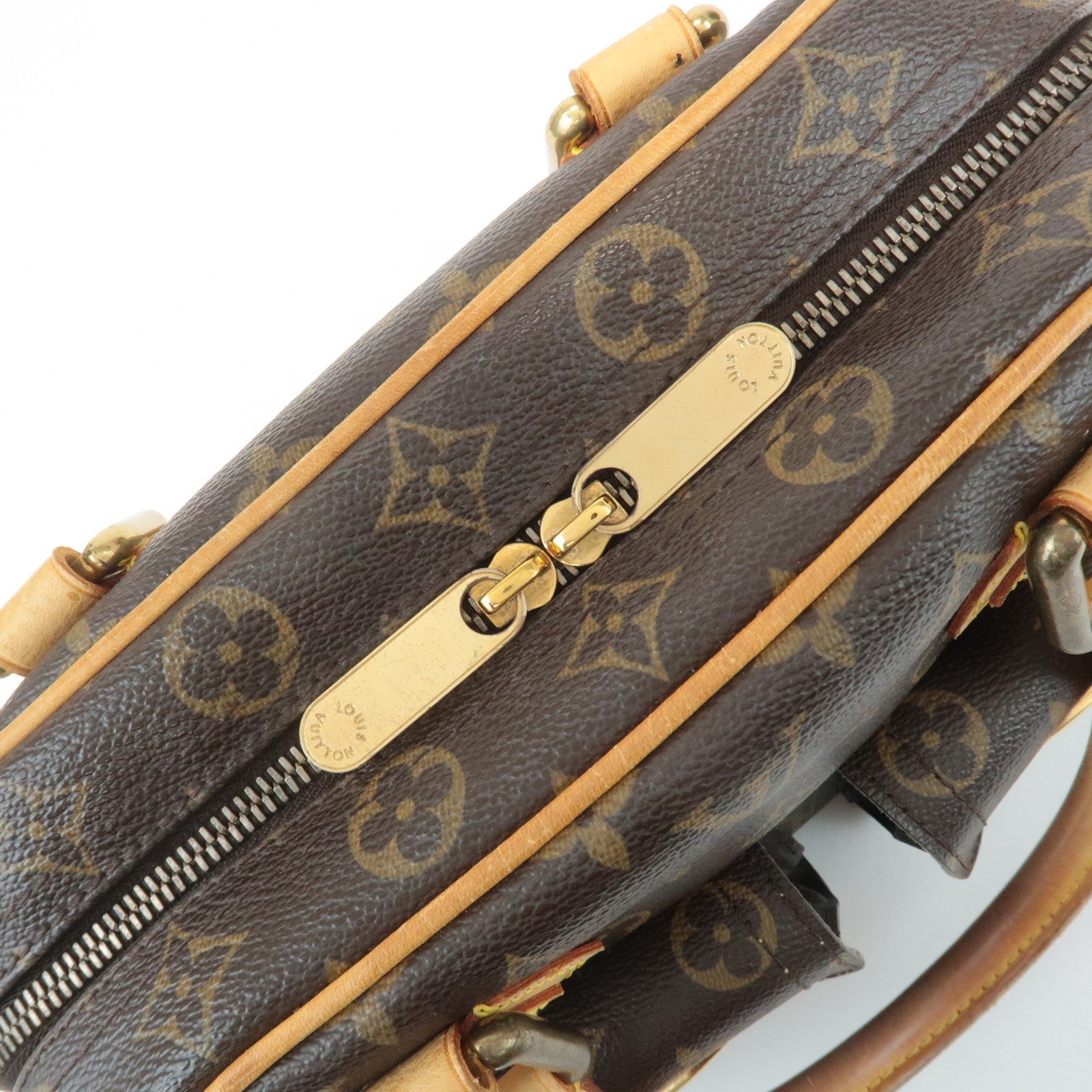 Louis Vuitton Monogram Manhattan PM Hand Bag Brown M40026