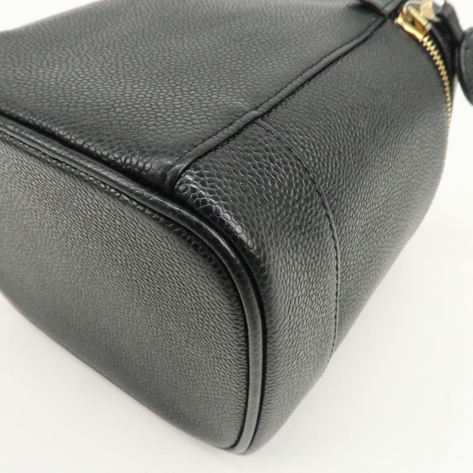 CHANEL COCO Mark Caviarskin Vanity Bag Hand Bag Black A01998