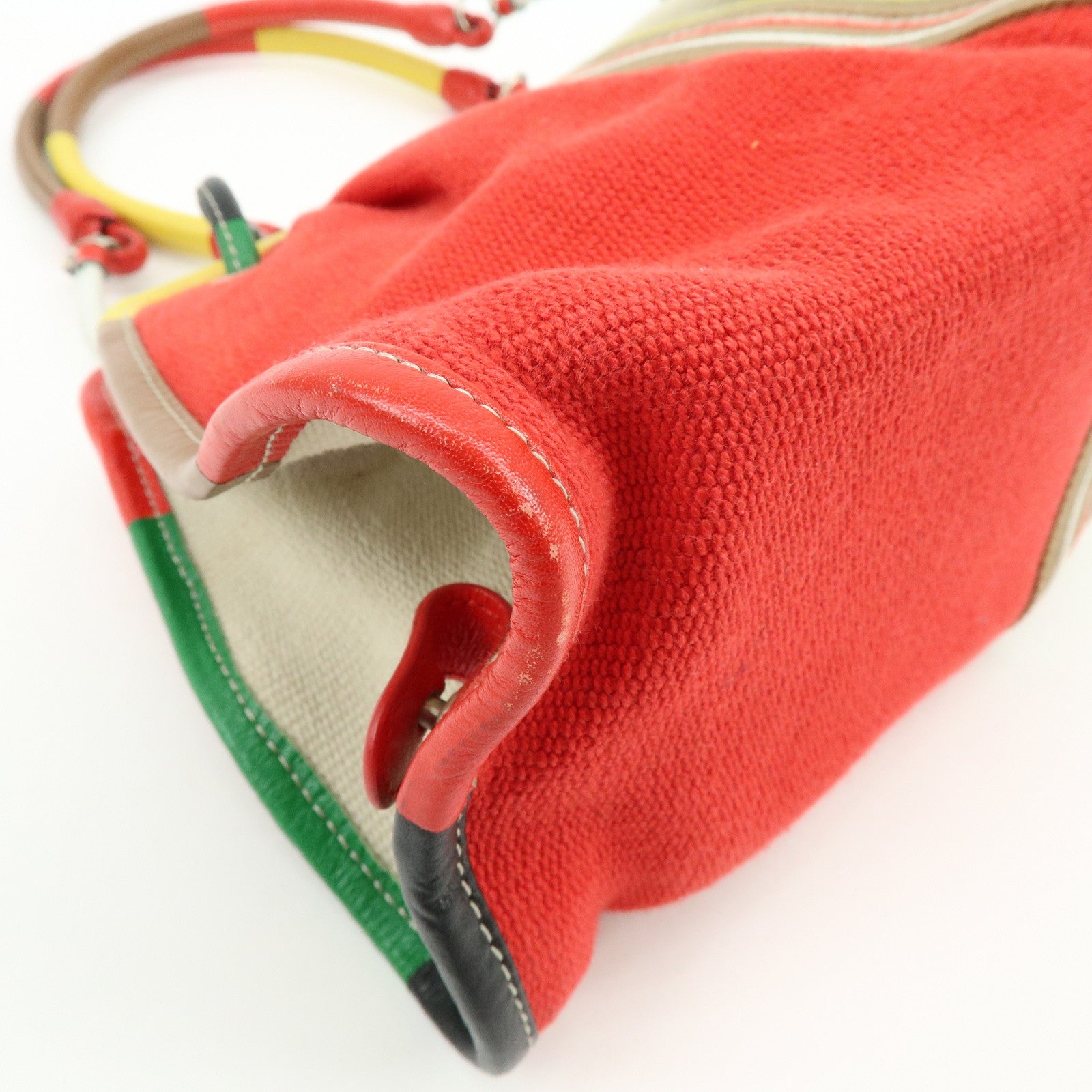 BOTTEGA VENETA Canvas Leather Shoulder Bag Hand Bag Multicolor