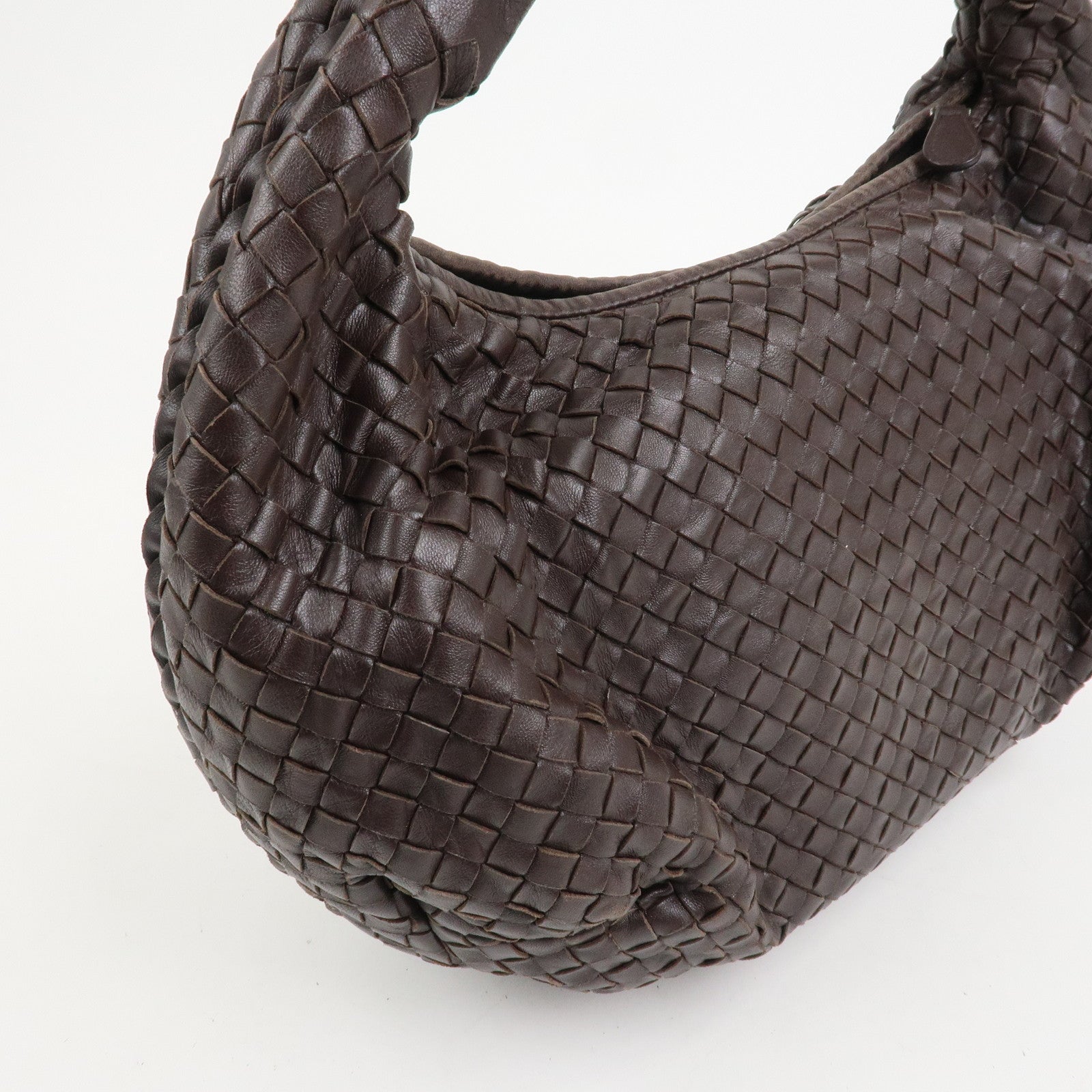 BOTTEGA VENETA Intrecciato Leather Hobo Shoulder Bag Brown 232499