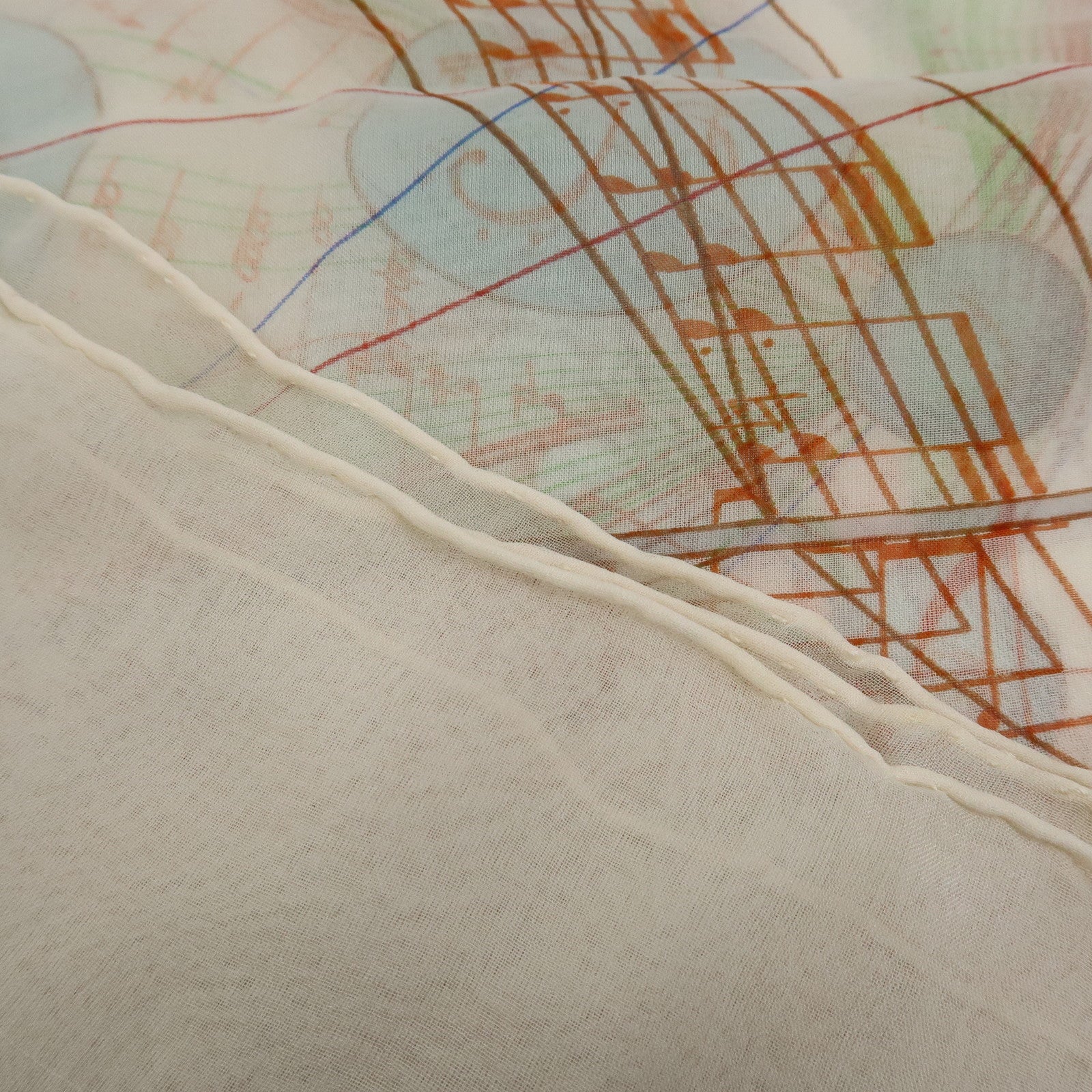 HERMES Carre 90 Silk 100% La Musique des Spheres Scarf Ivory