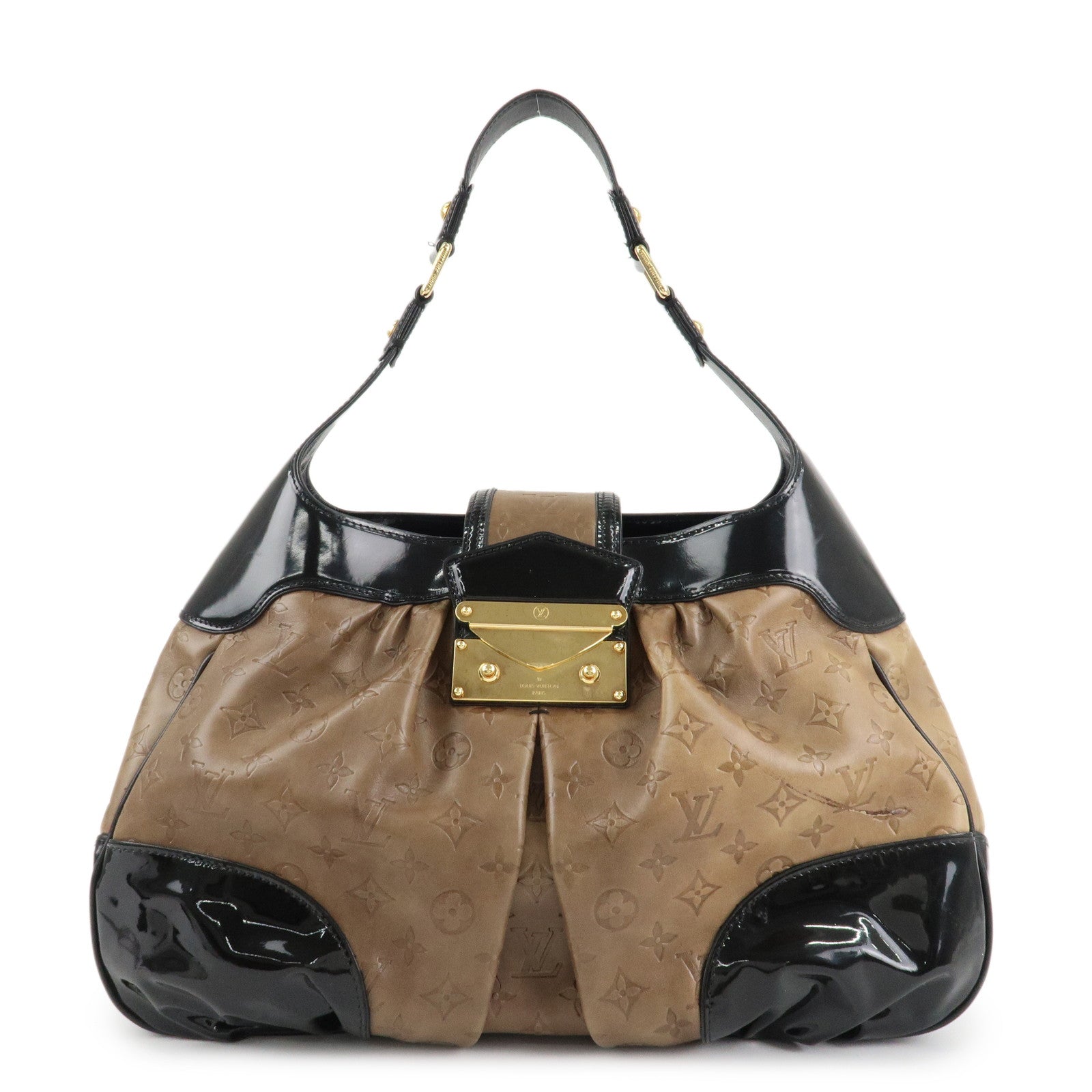 Louis Vuitton Monogram Patent Embossed Leather Shoulder Bag M95296 Used