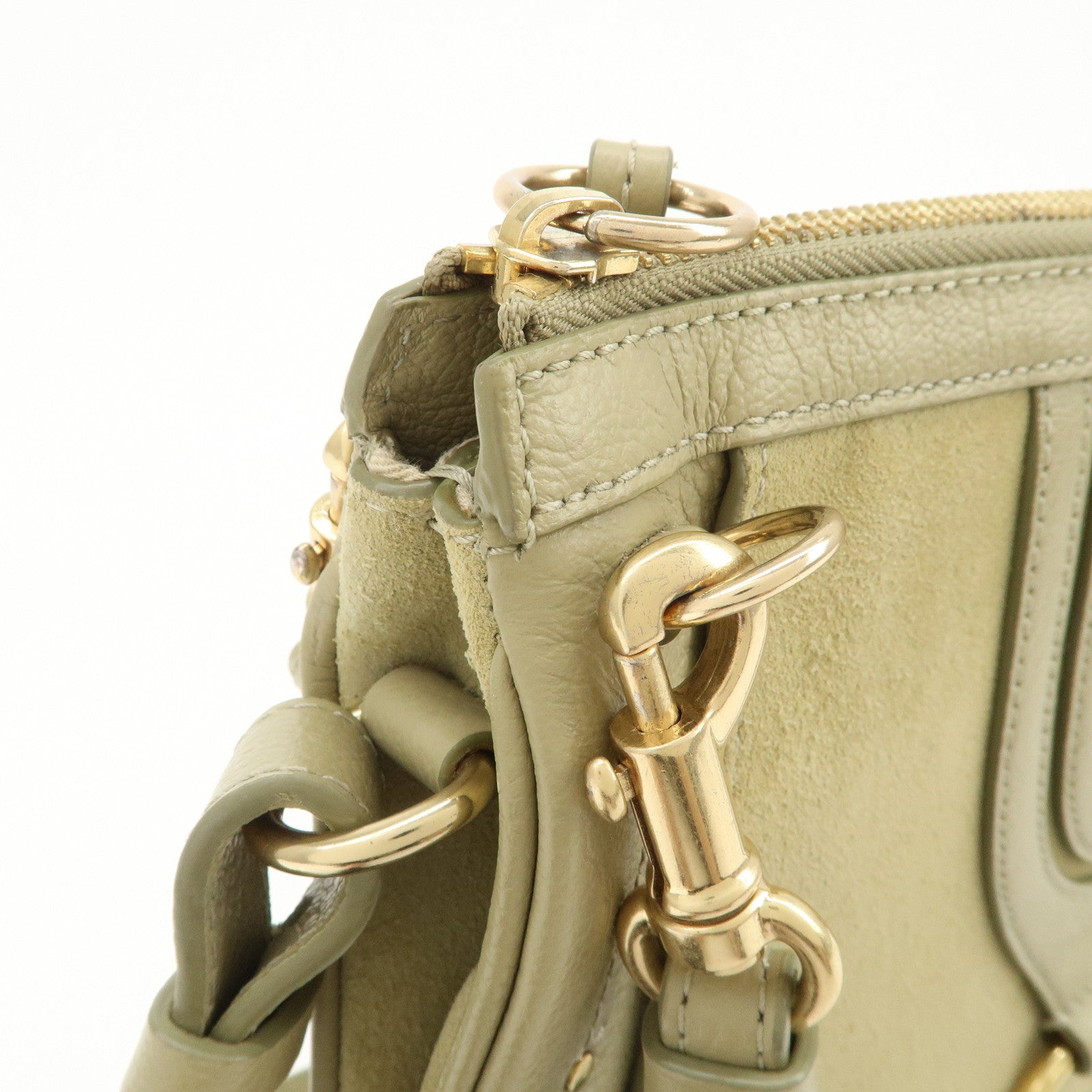 Chole See by Chlo・・スゥ Hana Leather Suede 2Way Bag Shoulder Bag Beige