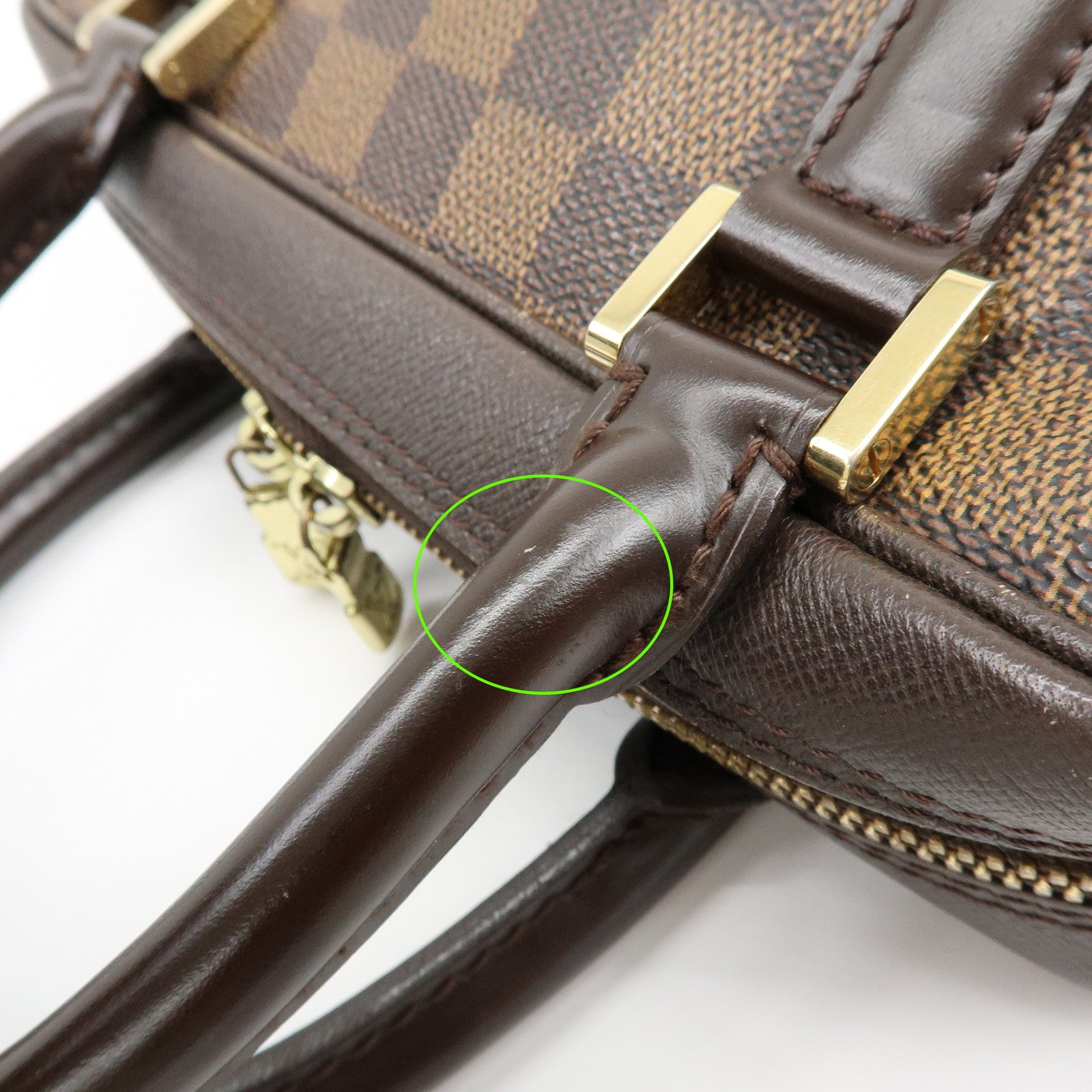 Louis Vuitton Damier Canvas Leather Triana Hand Bag Ebene N51155