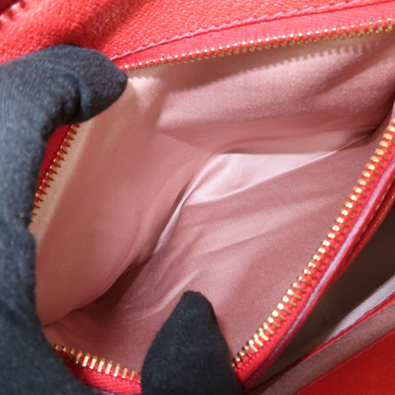 MIU MIU Logo Leather 2Way Bag Hand Bag Shoulder Bag Red RL0060