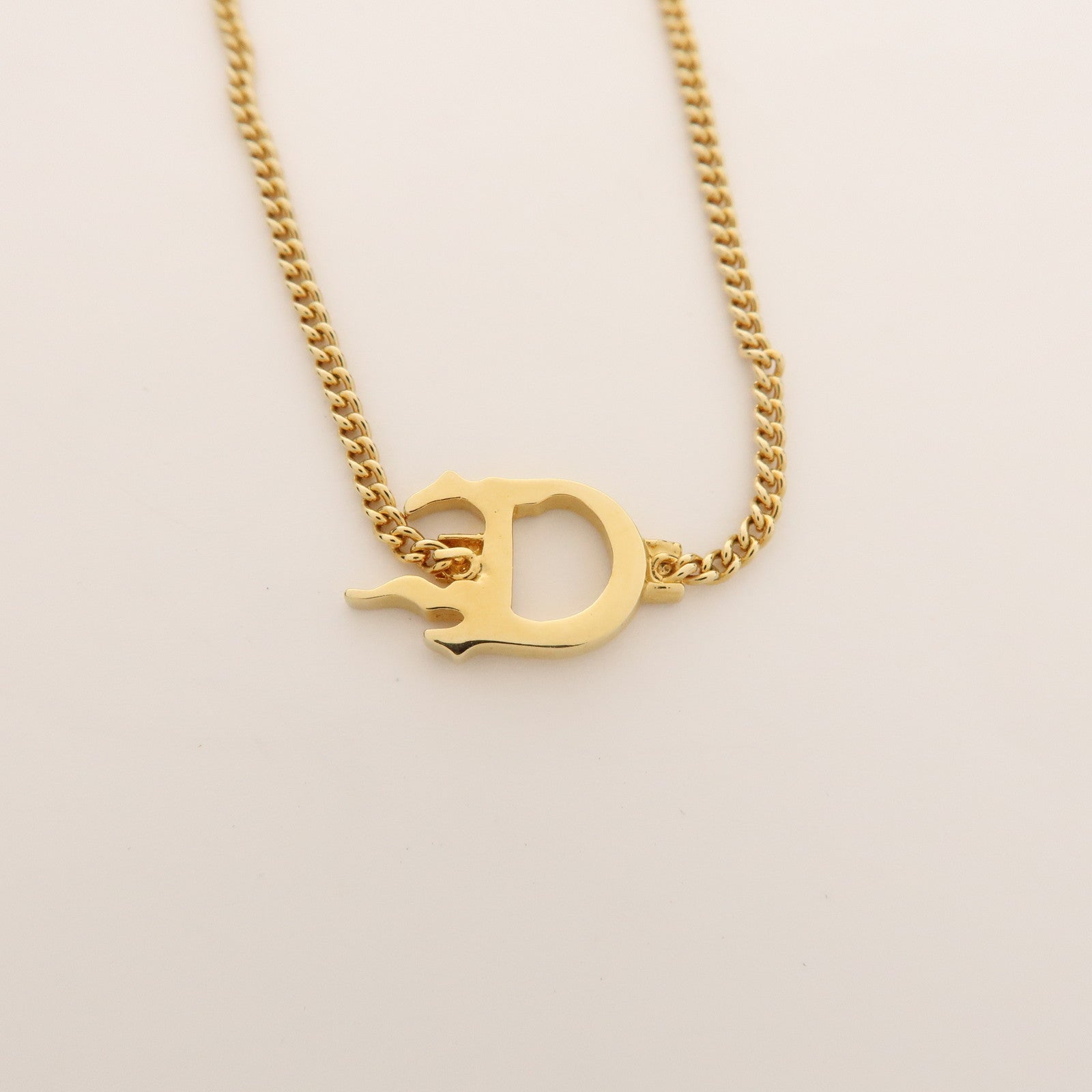 Christian Dior Logo D Motif Metal Bracelet Gold