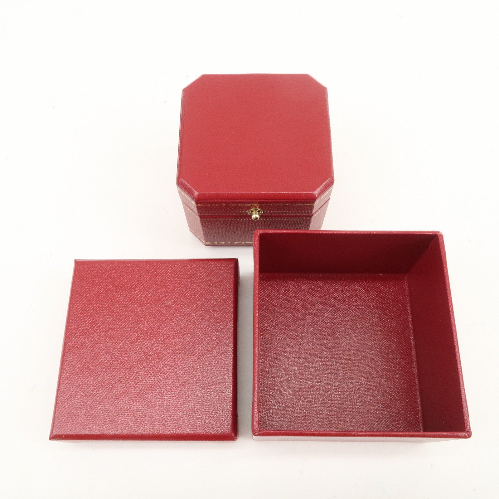 Cartier Set of 5 Jewelry Boxes Ring Boxes Red Gold