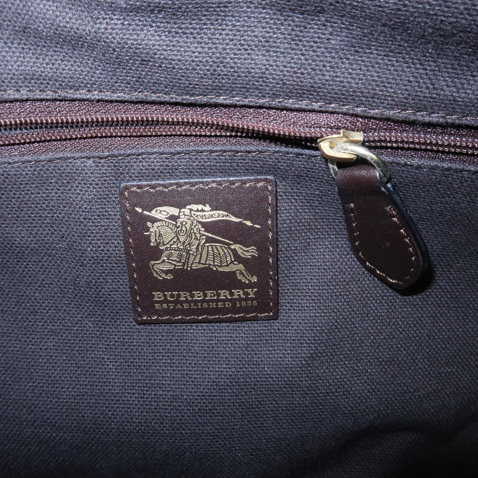 BURBERRY Nova Plaid Canvas Leather Shoulder Bag Hand Bag Used