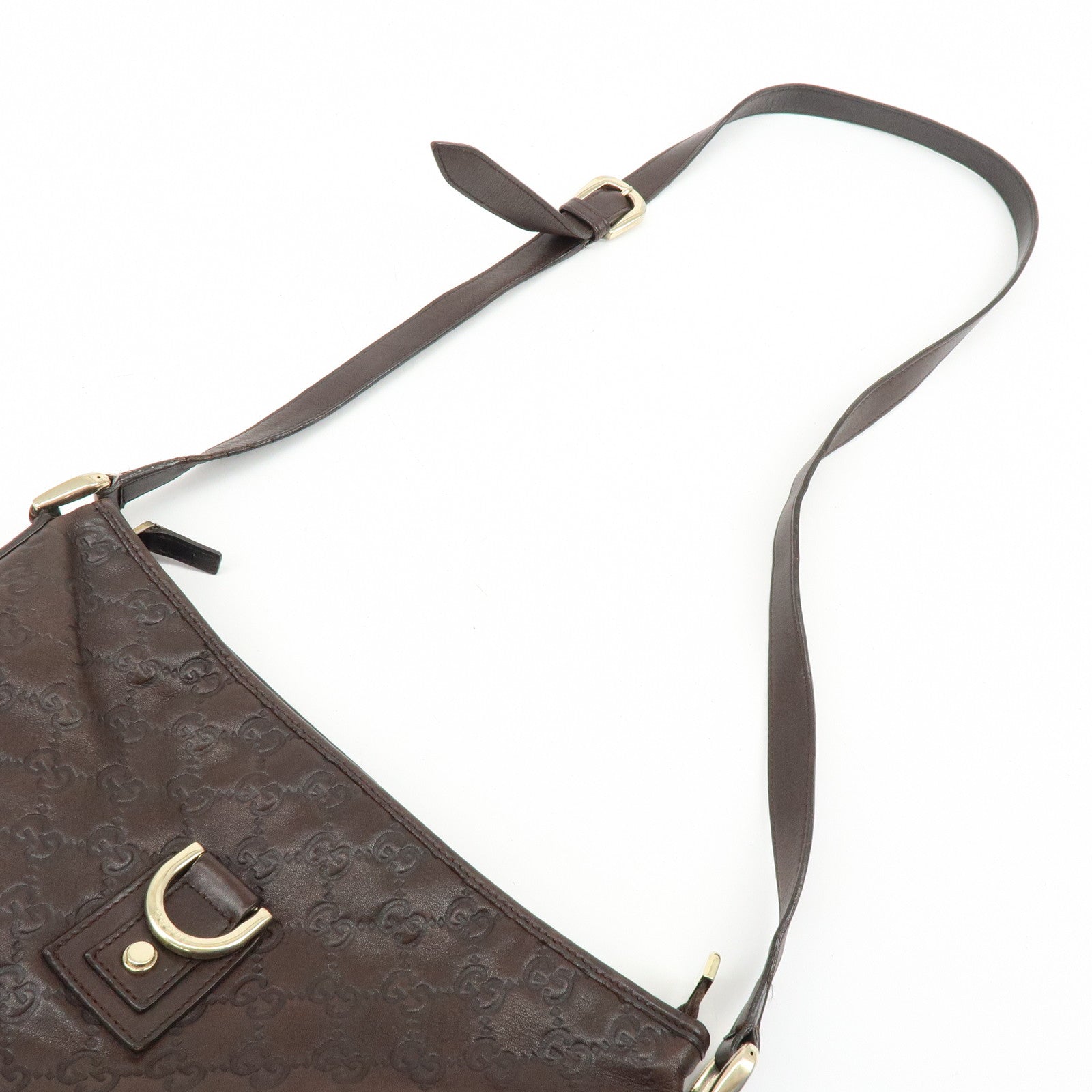 GUCCI Abbey Leather Shoulder Bag Crossbody Bag Brown 131326