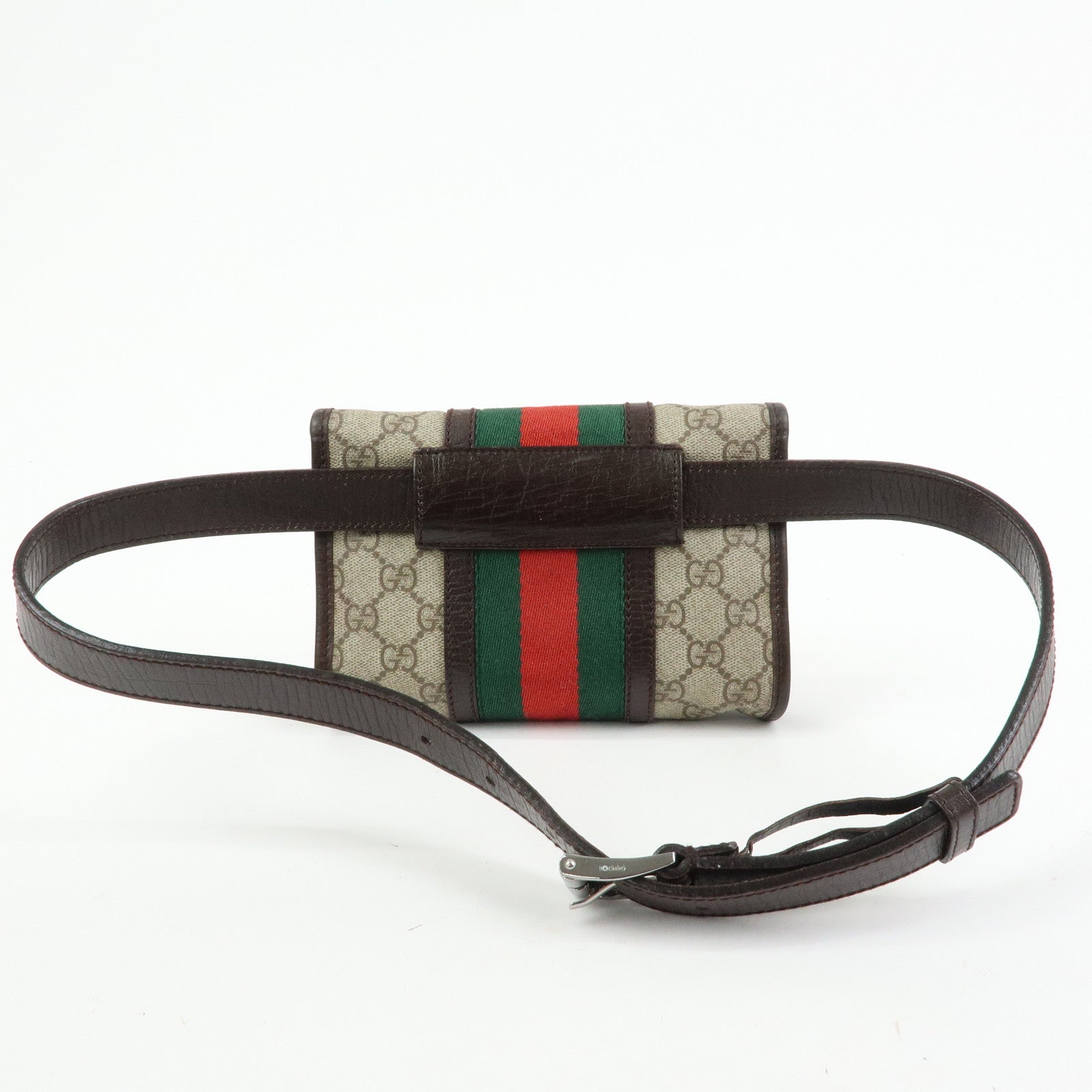 GUCCI Sherry GG Supreme Leather Waist Pouch Body Bag Beige 152597