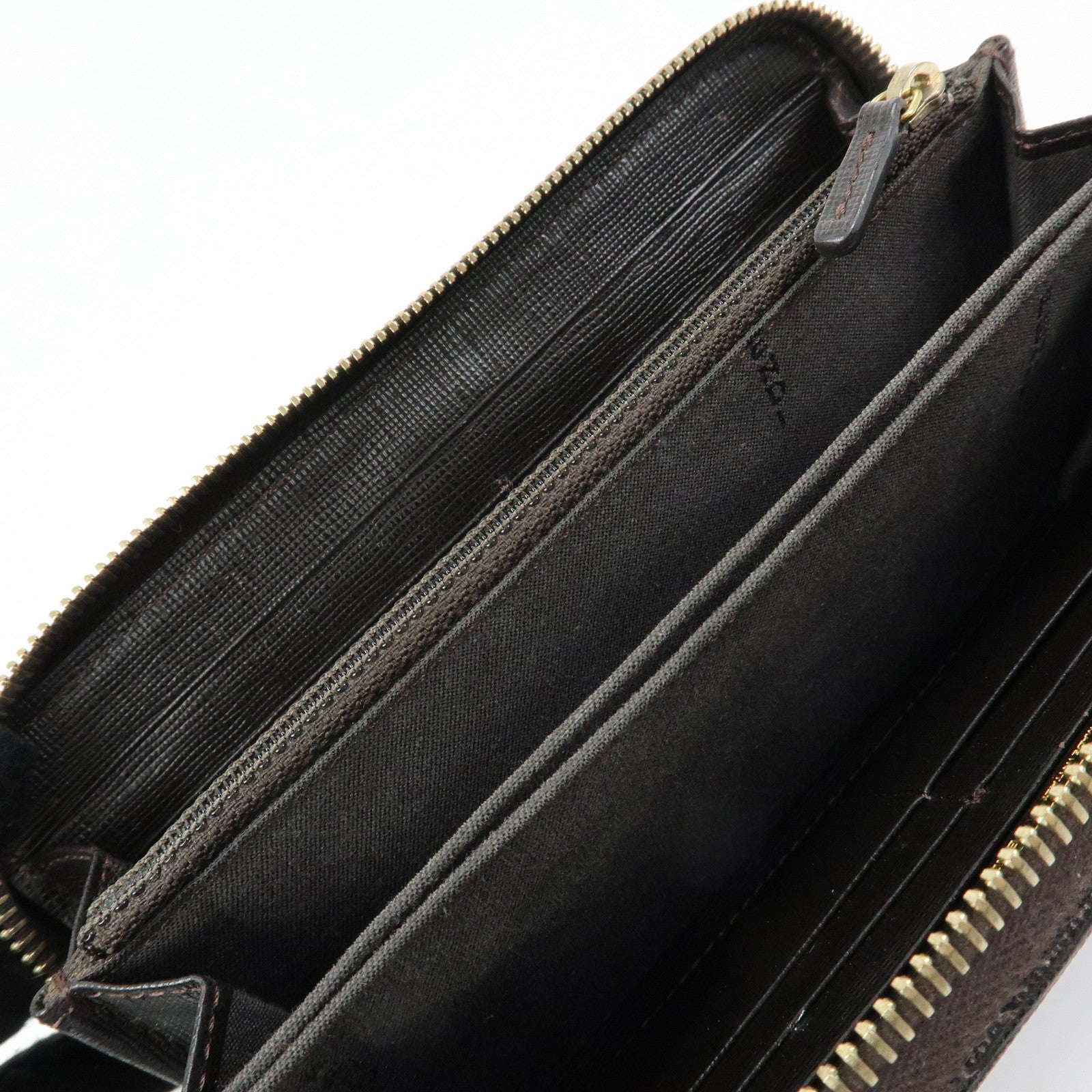 FENDI Zucca PVC Leather Zippy Round Long Wallet Brown 8M0299