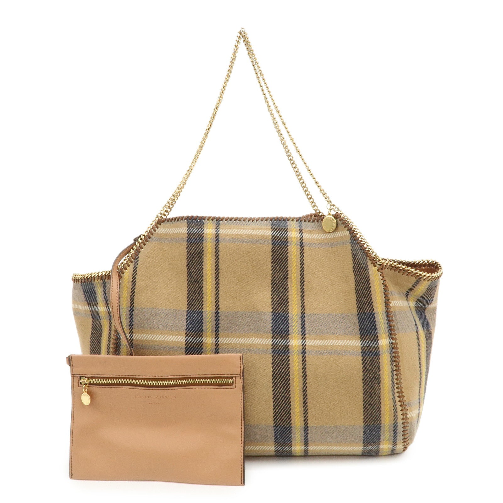 STELLA MCCARTNEY Falabella 2Way Hand Bag Shoulder Bag Plaid