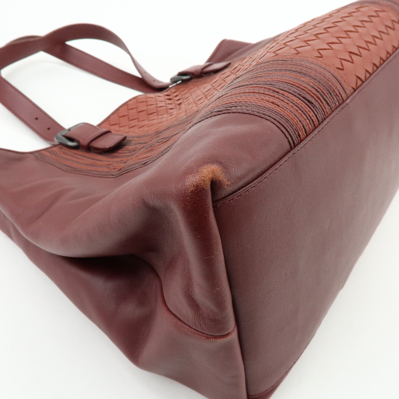 BOTTEGA VENETA Intrecciato Nappa Leather Tote Bag Bordeaux 161761