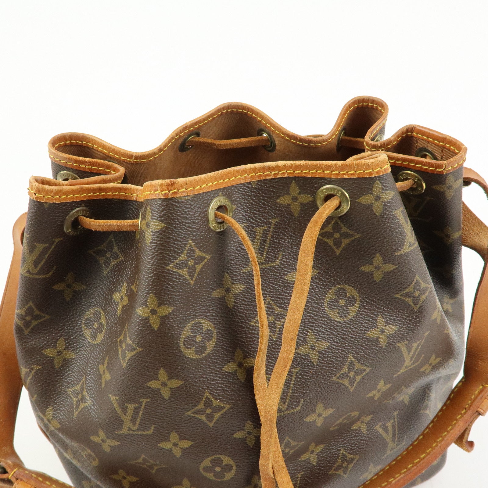 Louis Vuitton Monogram Petit Noe Canvas Shoulder Bag Brown M42226
