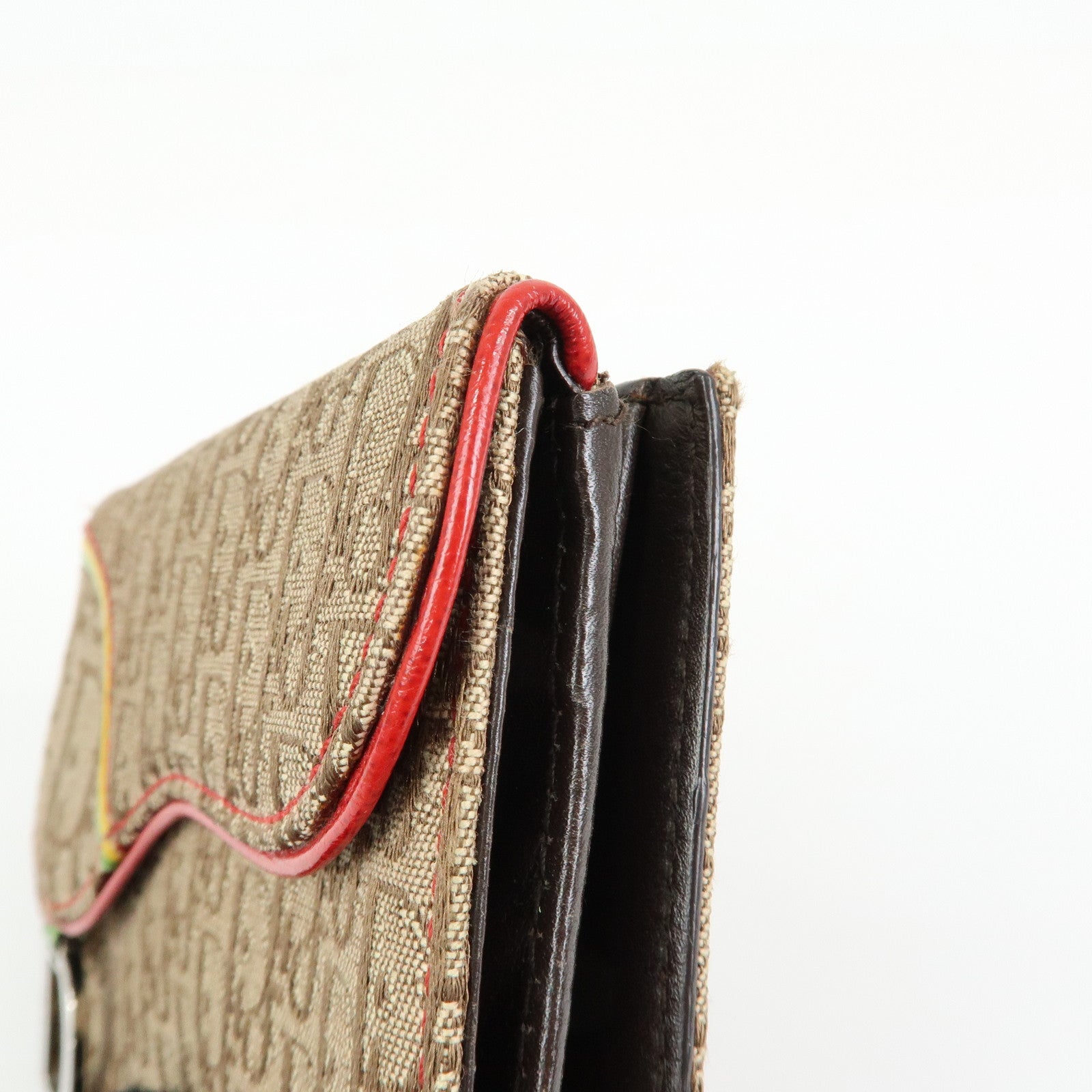 Christian Dior Rasta Trotter Saddle Jacquard Canvas Compact Wallet