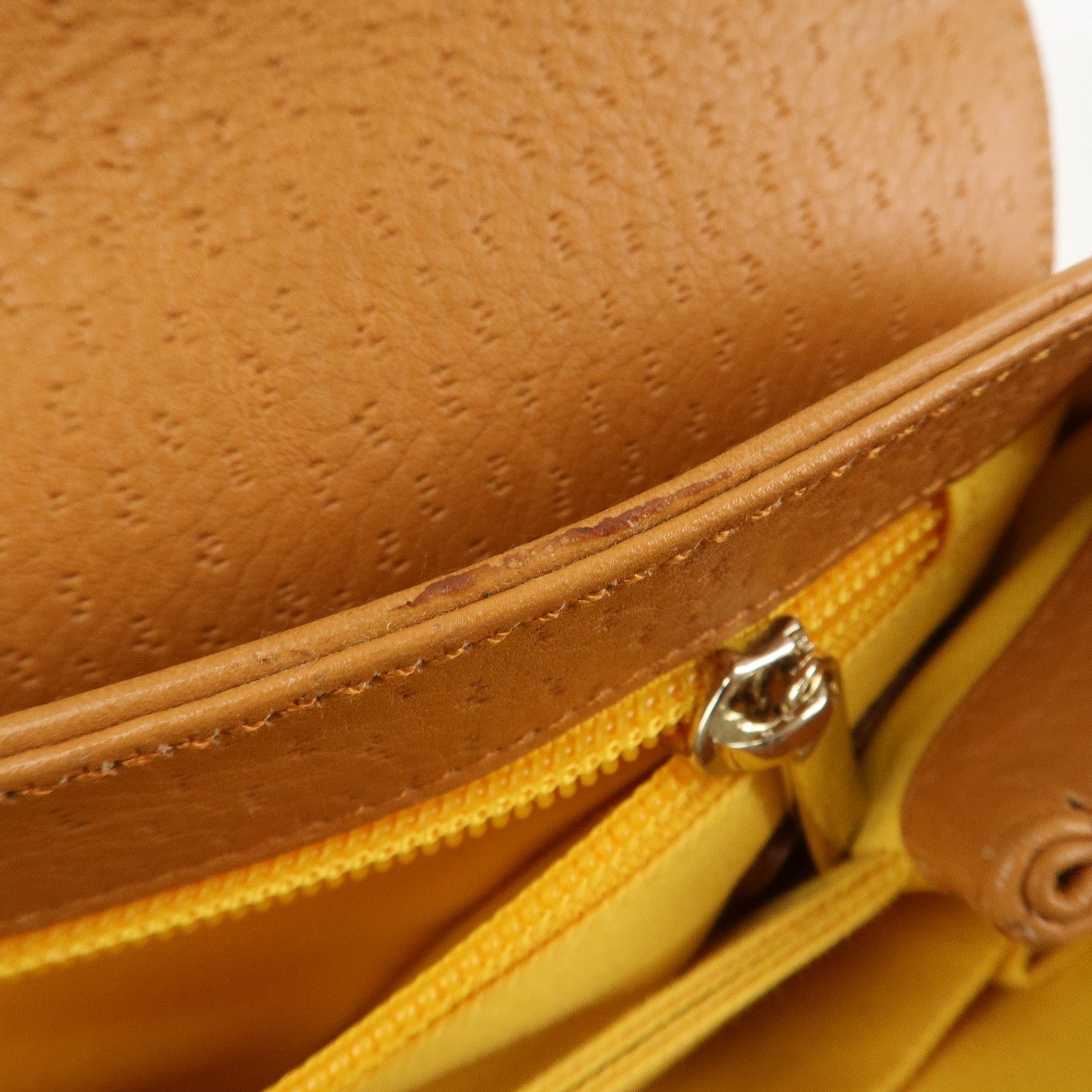 Ferragamo Gancini Leather Shoulder Bag Hand Bag Light Brown