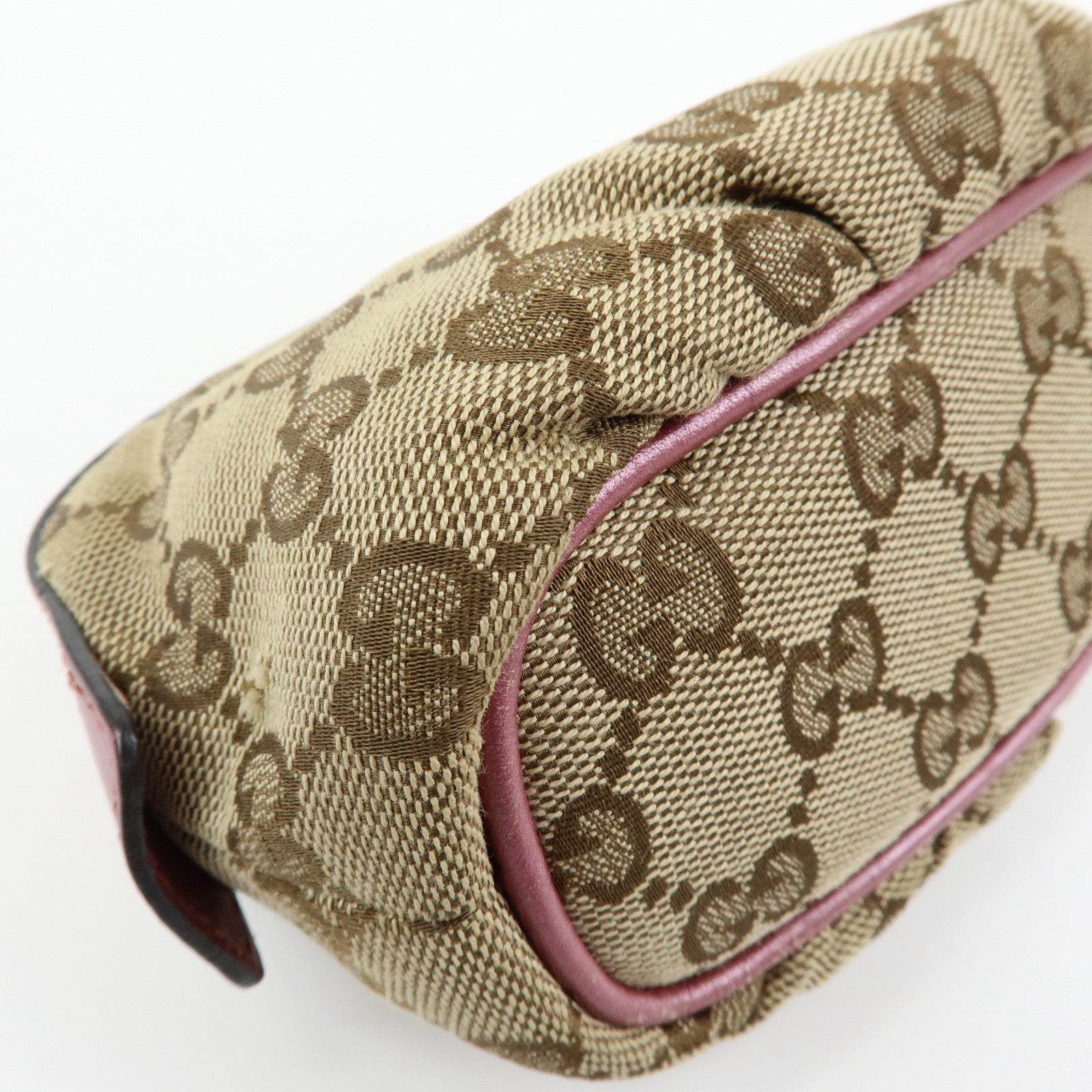 GUCCI Interlocking G Lovely Heart Cosmetic Pouch Beige Pink 308728