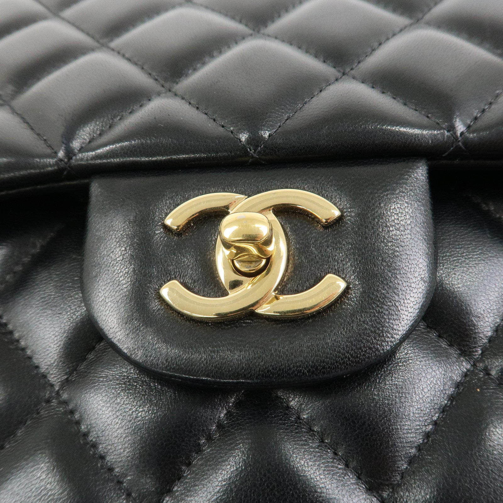 CHANEL Matelasse 30 Lamb Skin Chain Shoulder Bag Black A58600